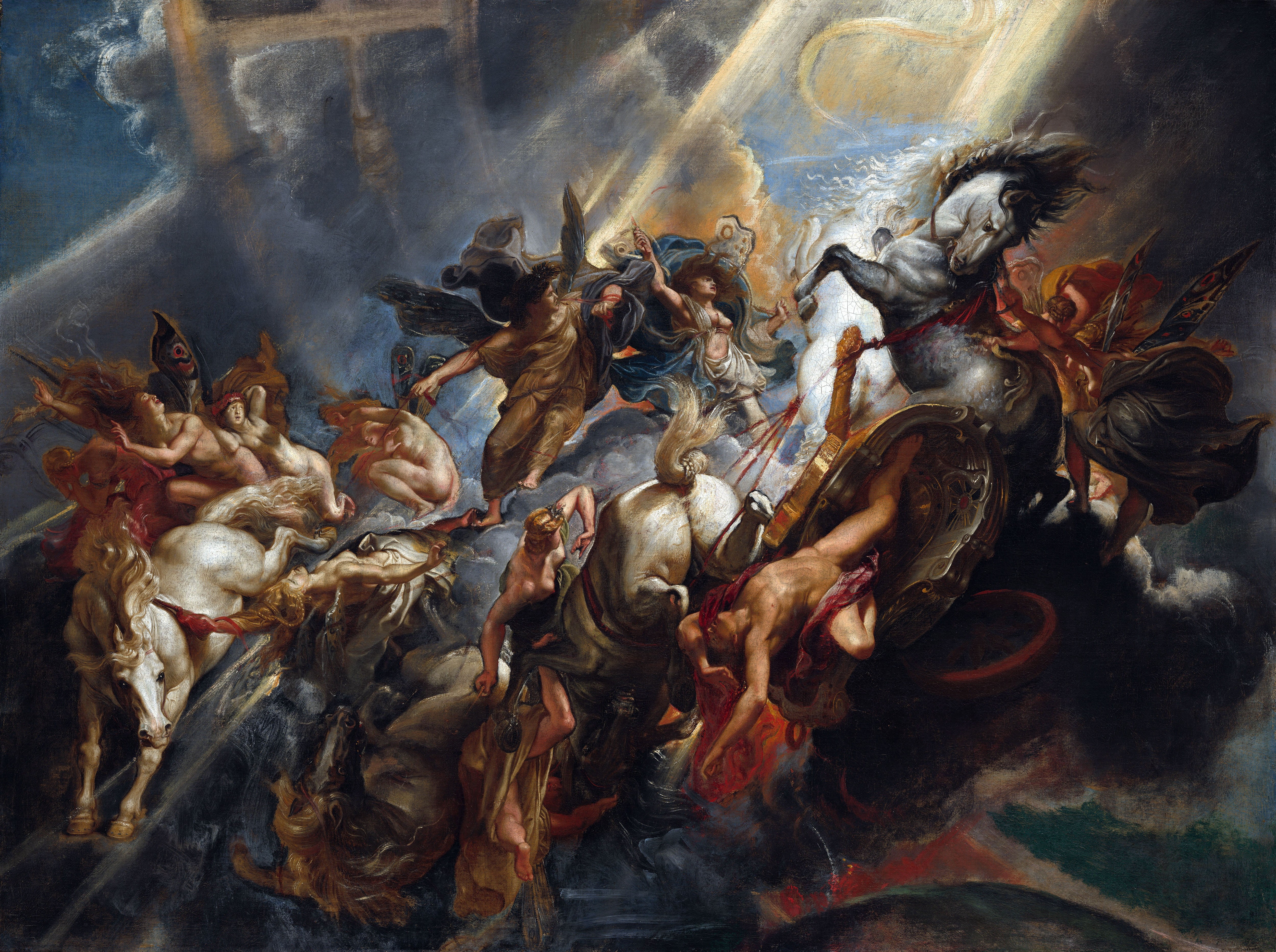 classic art, 4K, 1605, Peter Paul Rubens, The Fall of Phaeton, HD Wallpaper