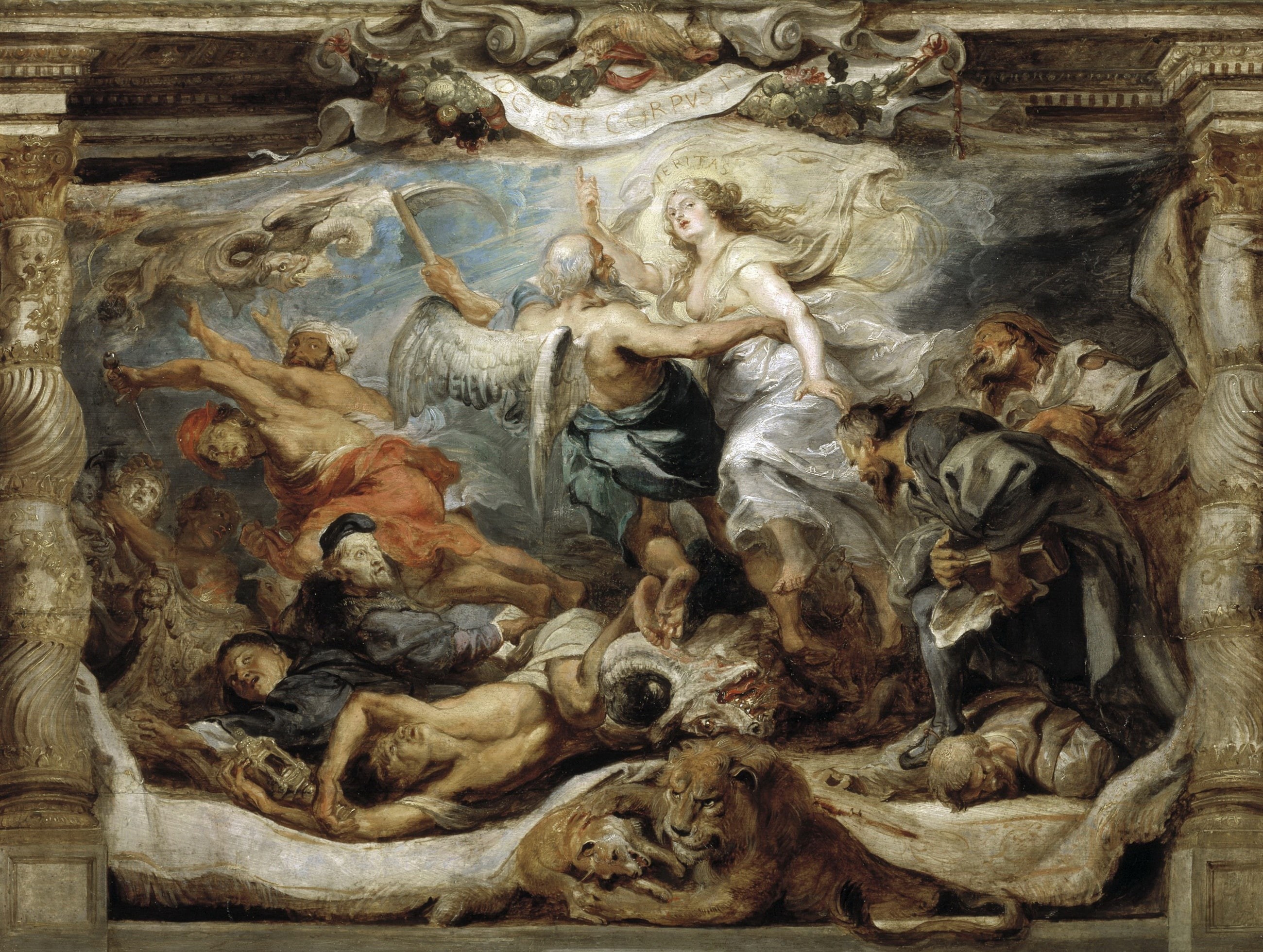 The Triumph Of The Catholic Truth, mythology, picture, Peter Paul Rubens, Pieter Paul Rubens, 2K, HD Wallpaper