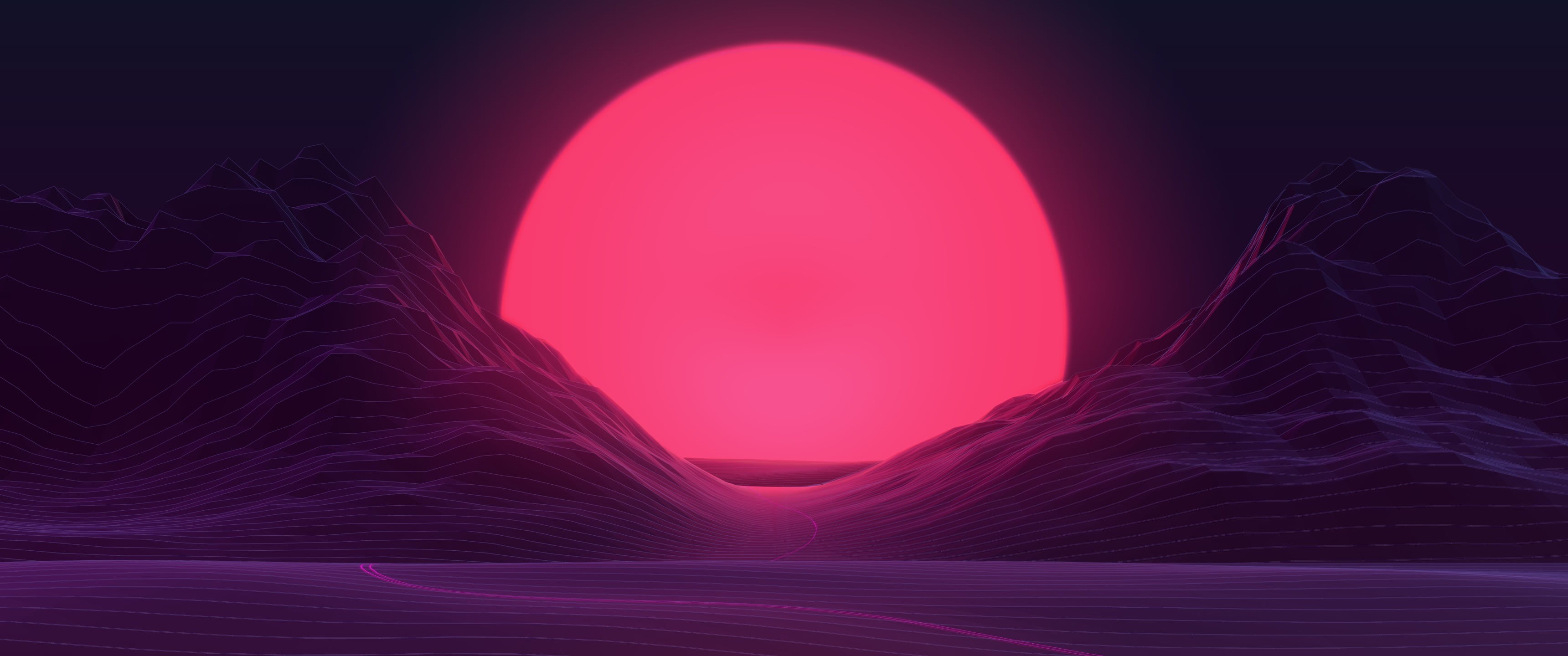 2K, mountains, science, studio shot, motion, neon, indoors, water, sunset, technology, nature, red, full, pattern, walllpaper, moon, travel, purple, creativity, HD Wallpaper