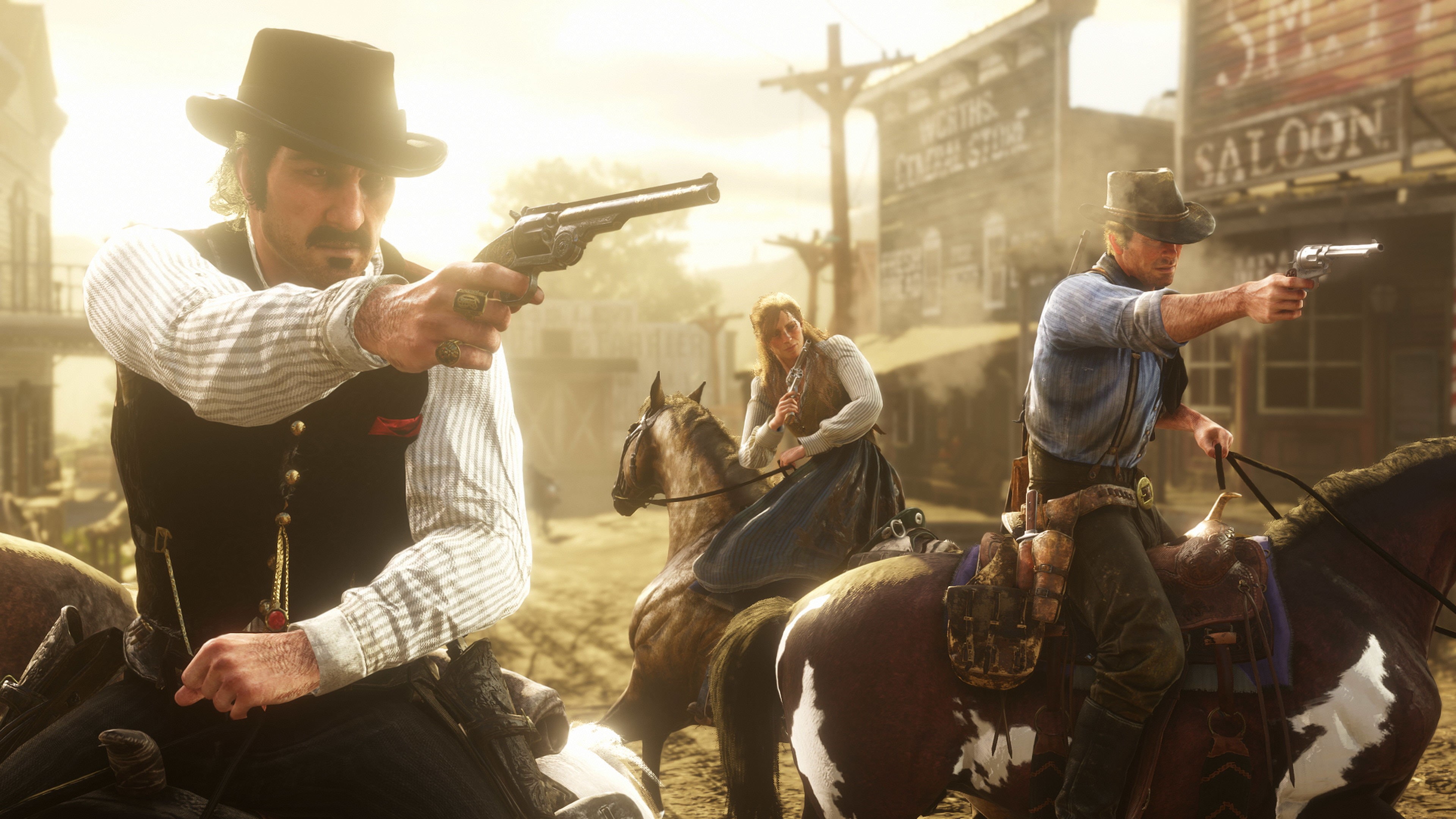 architecture, leisure activity, clothing, communication, lifestyles, men, casual clothing, togetherness, Red Dead Redemption, people, young adult, cowboy, HD Wallpaper