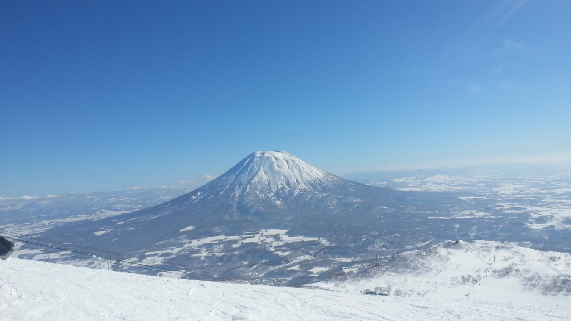 mountain Peak, non-urban scene, outdoors, beauty in nature, no people, winter, scenics - nature, mt Fuji, tranquility, sky, above, blue, clear sky, snowcapped, HD Wallpaper
