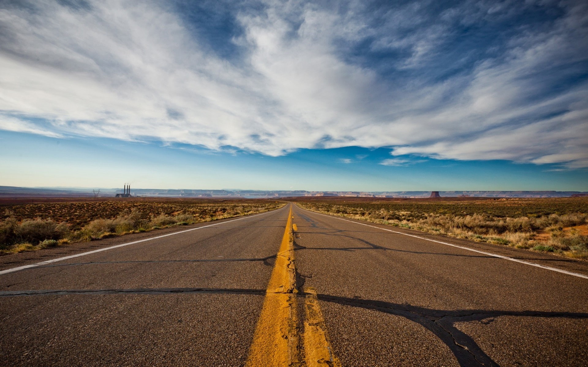 1080P, carretera, vieja, rayas, HD Wallpaper