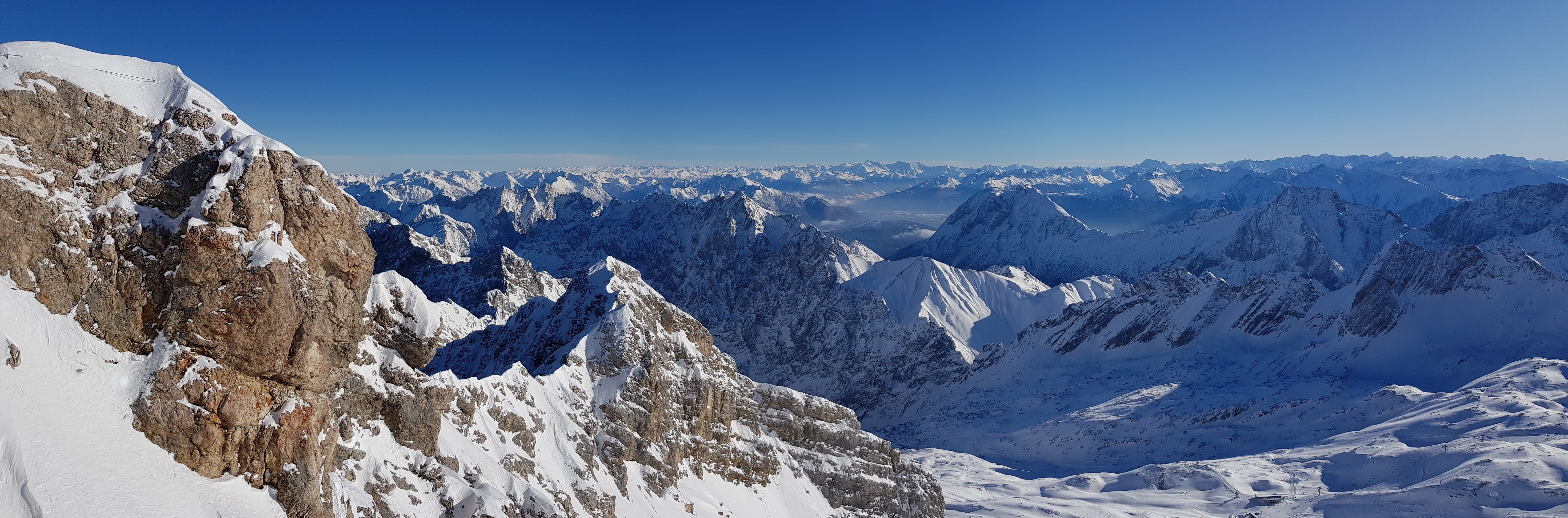 travel destinations, snowcapped mountain, bavaria, landscape, sky, outlook, snow, mountaineering, winter, no people, mountain range, outdoors, rock, cold temperature, HD Wallpaper