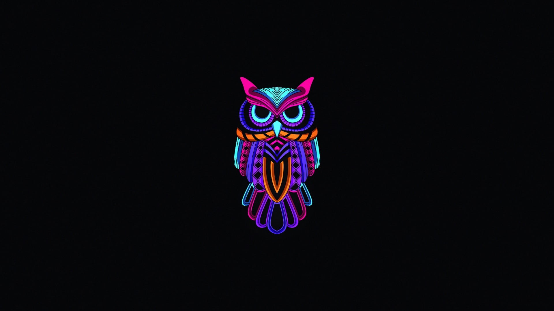 owl, 1080P, birds, artwork, animals, simple background, HD Wallpaper