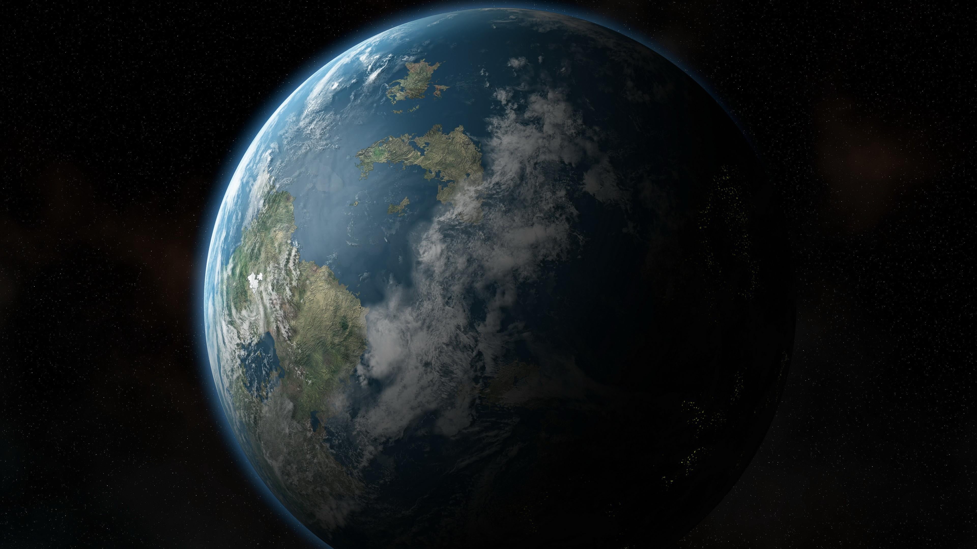 night, sky, world, astronomical object, outdoors, nature, cloud - sky, 4K, map, digital composite, planet - space, space, meteorology, circle, no people, HD Wallpaper