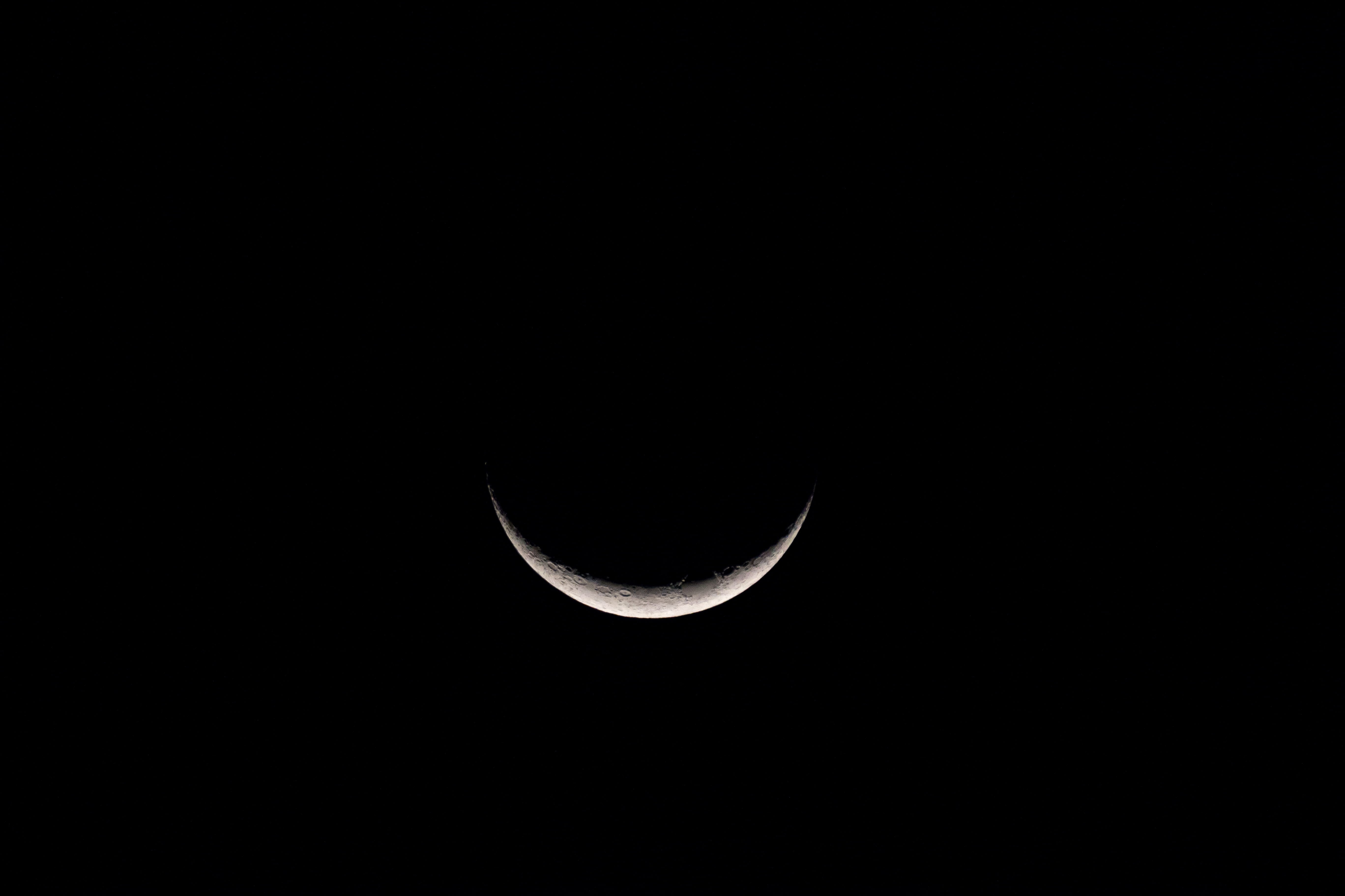 night, no people, tranquility, copy space, crescent, tranquil scene, space and astronomy, night sky, 5K, milky, nasa, dark, astronomy, eclipse, sky, natural phenomenon, HD Wallpaper