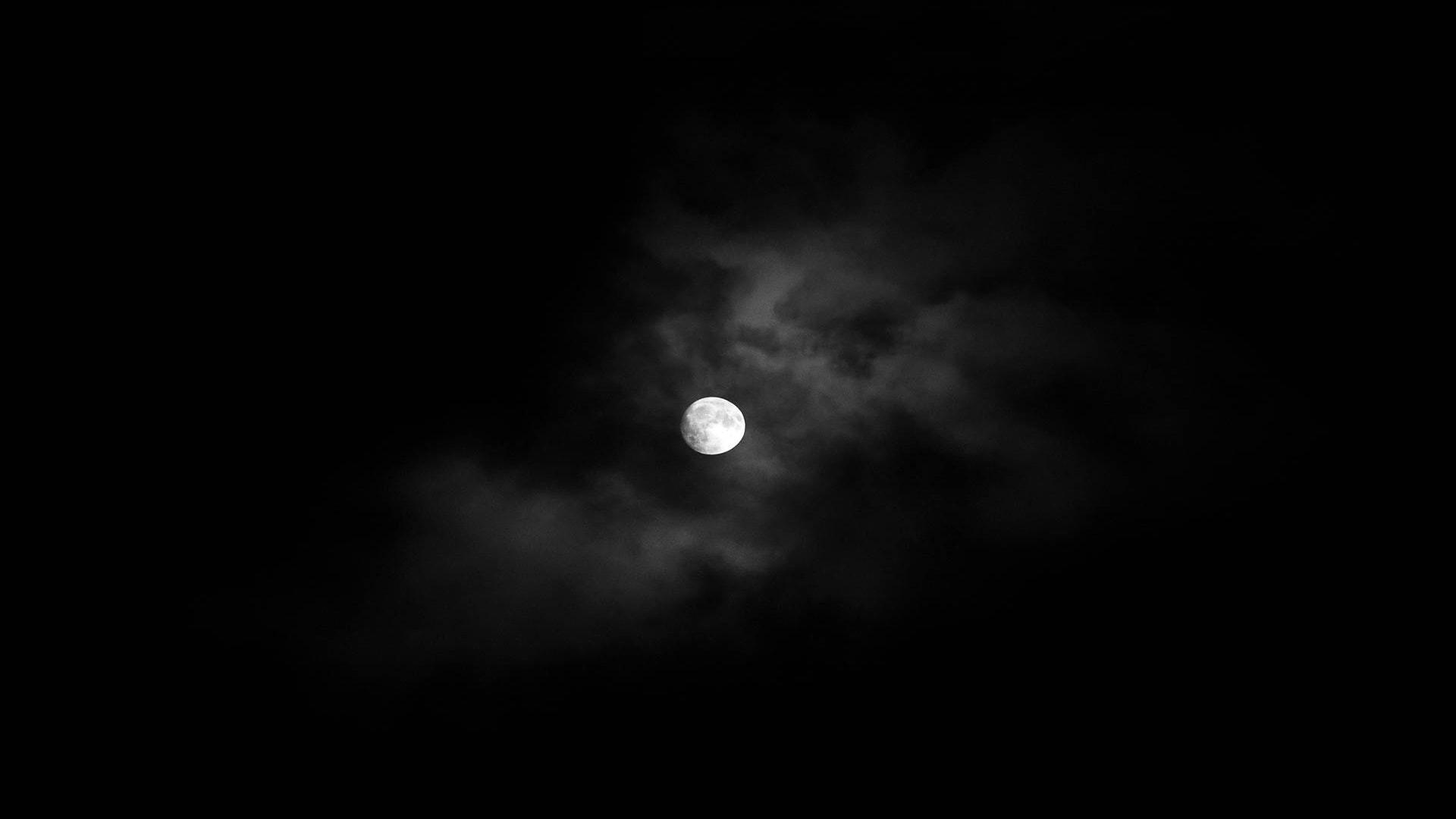 full moon, nature, sky, copy space, 1080P, idyllic, night, tranquil scene, space, black background, astronomy, moon, exploration, outdoors, low angle view, HD Wallpaper