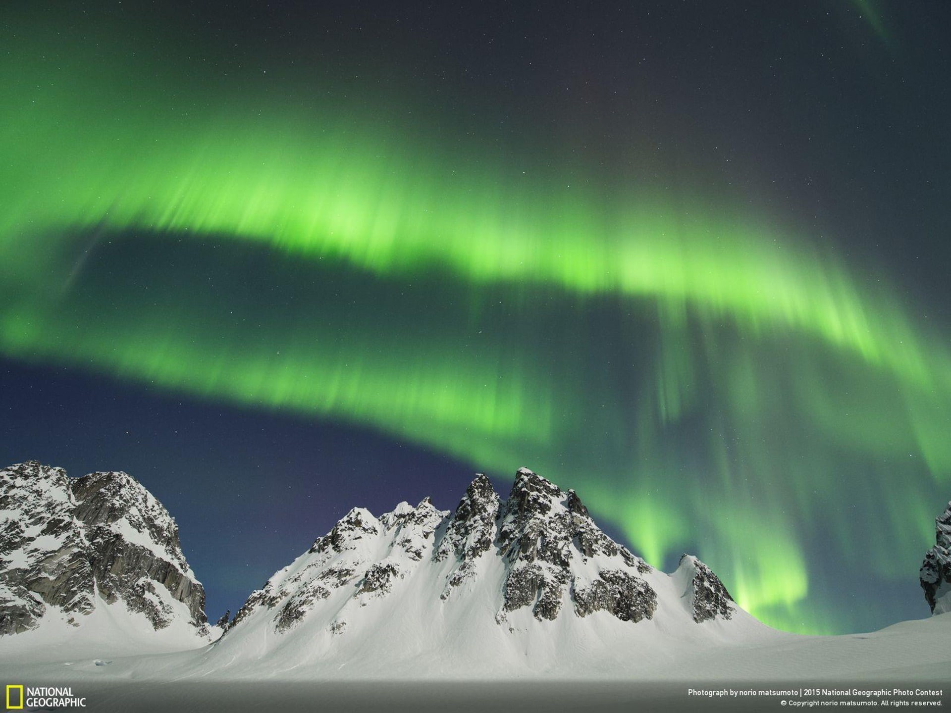 environment, light - natural phenomenon, space, alaska, mountain, cold temperature, snow, national, dramatic landscape, green color, no people, illuminated, HD Wallpaper