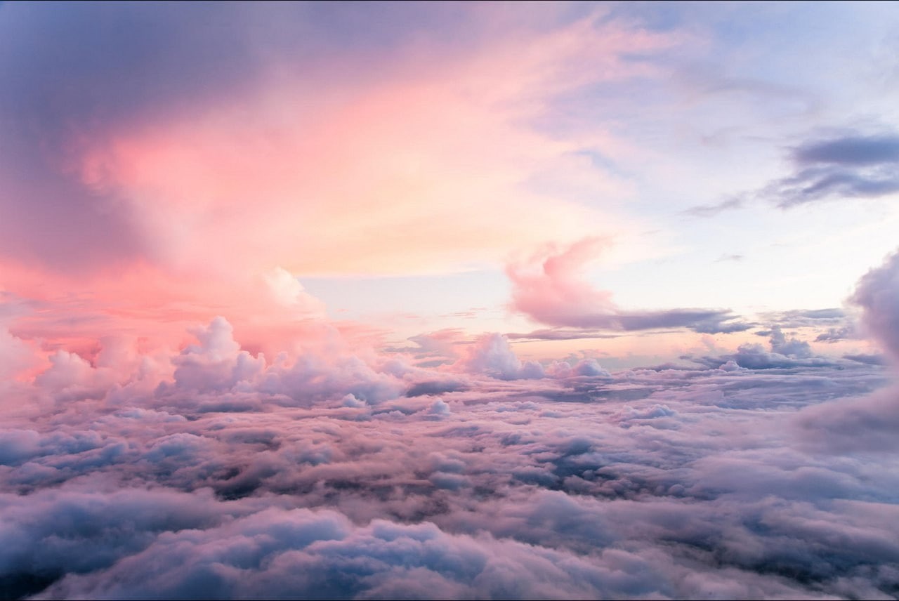 sunset, heaven, softness, cloudscape, majestic, atmosphere, idyllic, meteorology, 720P, no people, moody sky, beauty in nature, outdoors, scenics - nature, HD Wallpaper