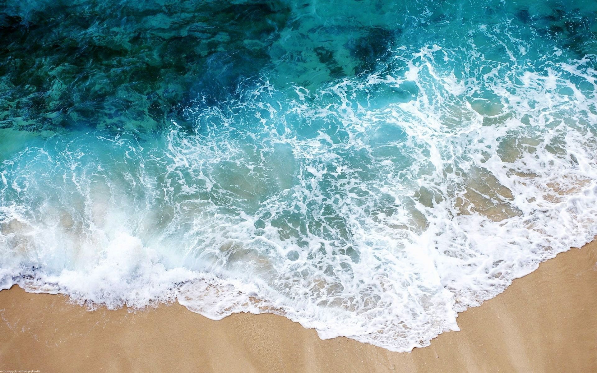 nature, sea, waves, beach, aerial view, 1080P, HD Wallpaper