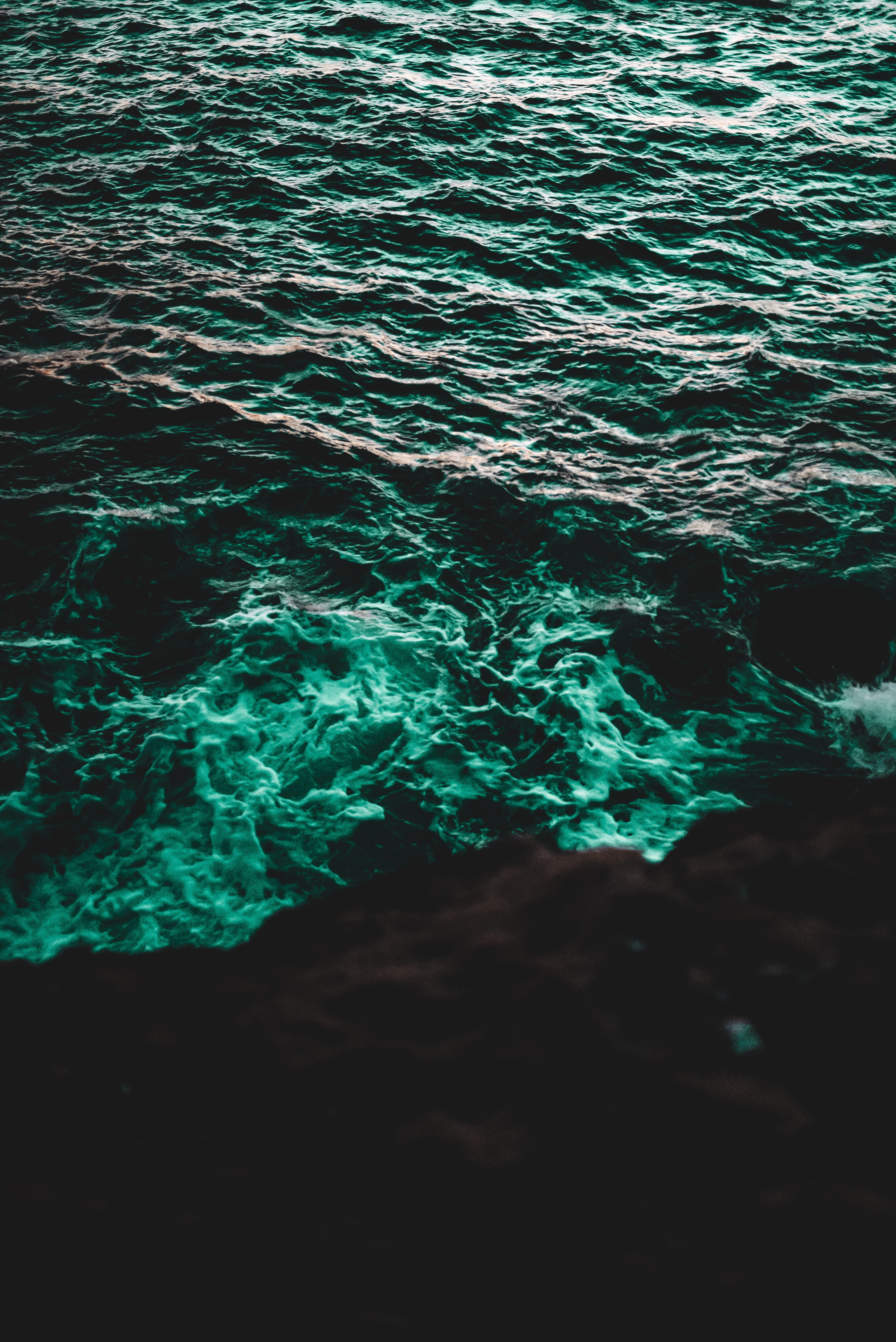 turquoise colored, day, high angle view, outdoors, Ocean view, backgrounds, waves, full frame, body of water, no people, colors, aquatic sport, deep sea, Phone HD Wallpaper