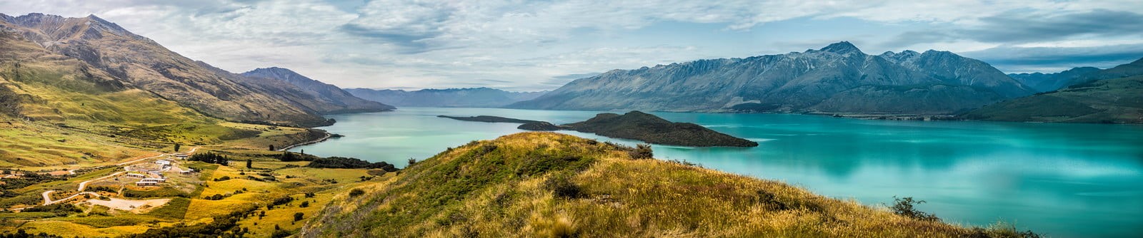 australia, 720P, lake, Glenorchy, new zealand  south island, blue, mountain Peak, mountain Range, travel, sky, outdoors, mountains, com, nature, green mountains, HD Wallpaper