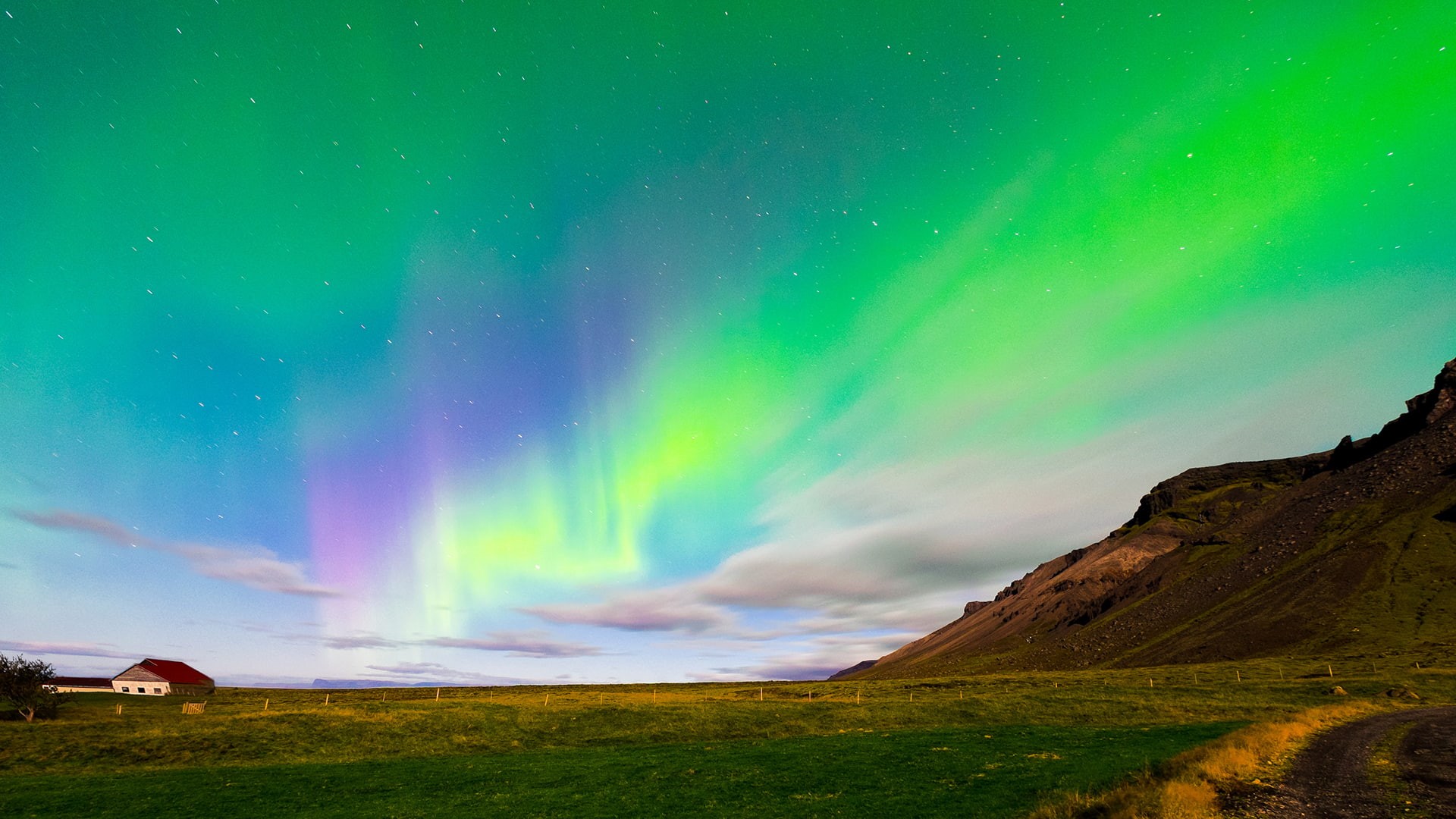stars, 1080P, northern, green, nature, hd, borealis, lights, aurora, HD Wallpaper