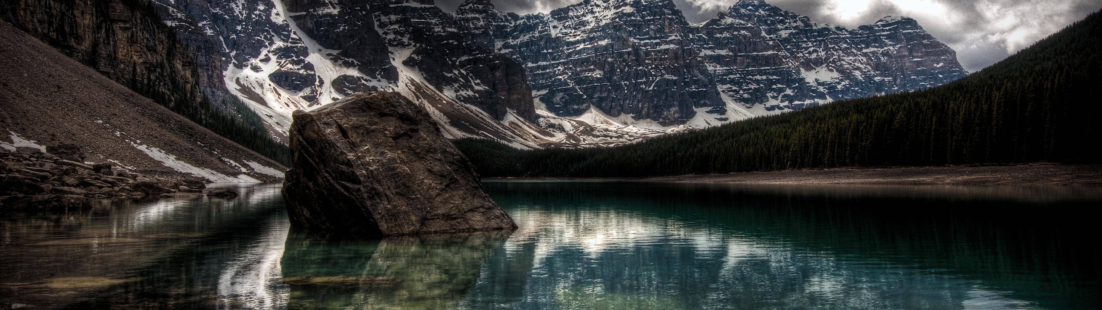 no people, lake, mountain range, snowcapped mountain, land, beauty in nature, multiple display, outdoors, mountains, tree, 4K, brown, mountain peak, formation, HD Wallpaper