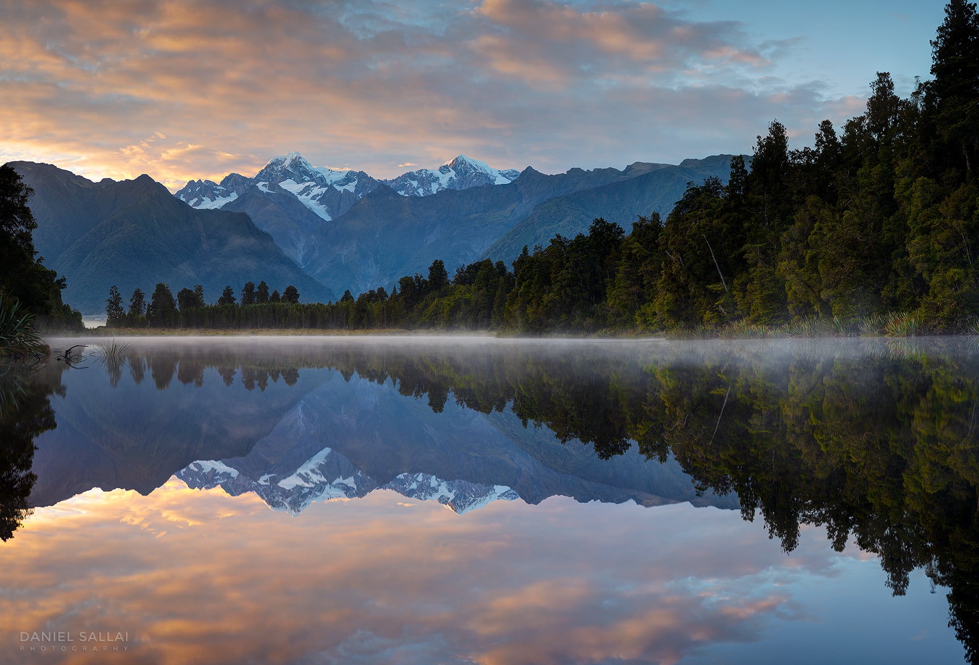 mountain Peak, 1080P, lake, mountain Range, Lake Matheson, blue, scenics, nature, sky, tree, near, travel, body, water, new  zealand, matheson, nz, autumn, HD Wallpaper