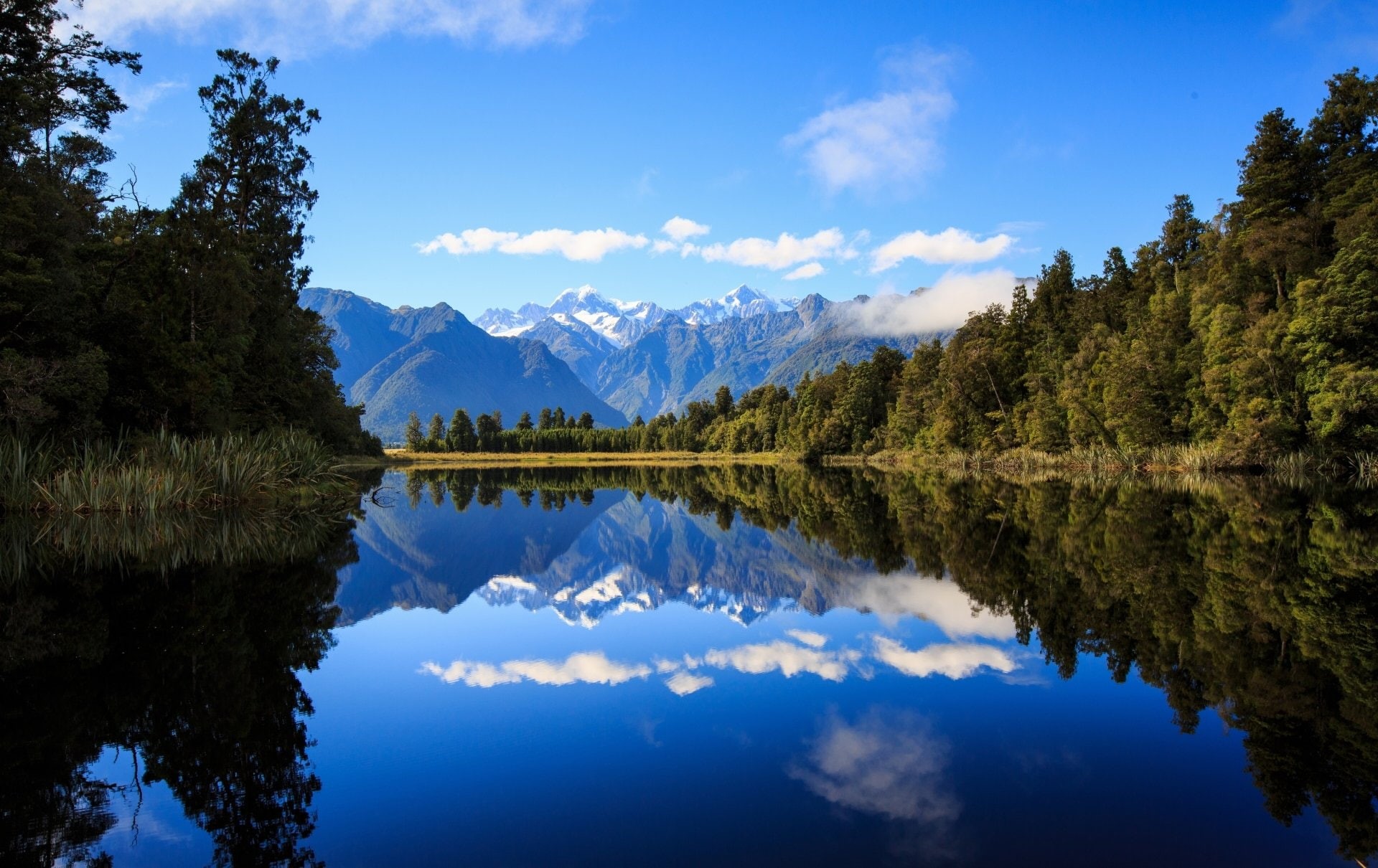 Lake, 1080P, Lake Matheson, Mountains, Mountain, Aoraki/Mount Cook, Reflection, Summer, HD Wallpaper