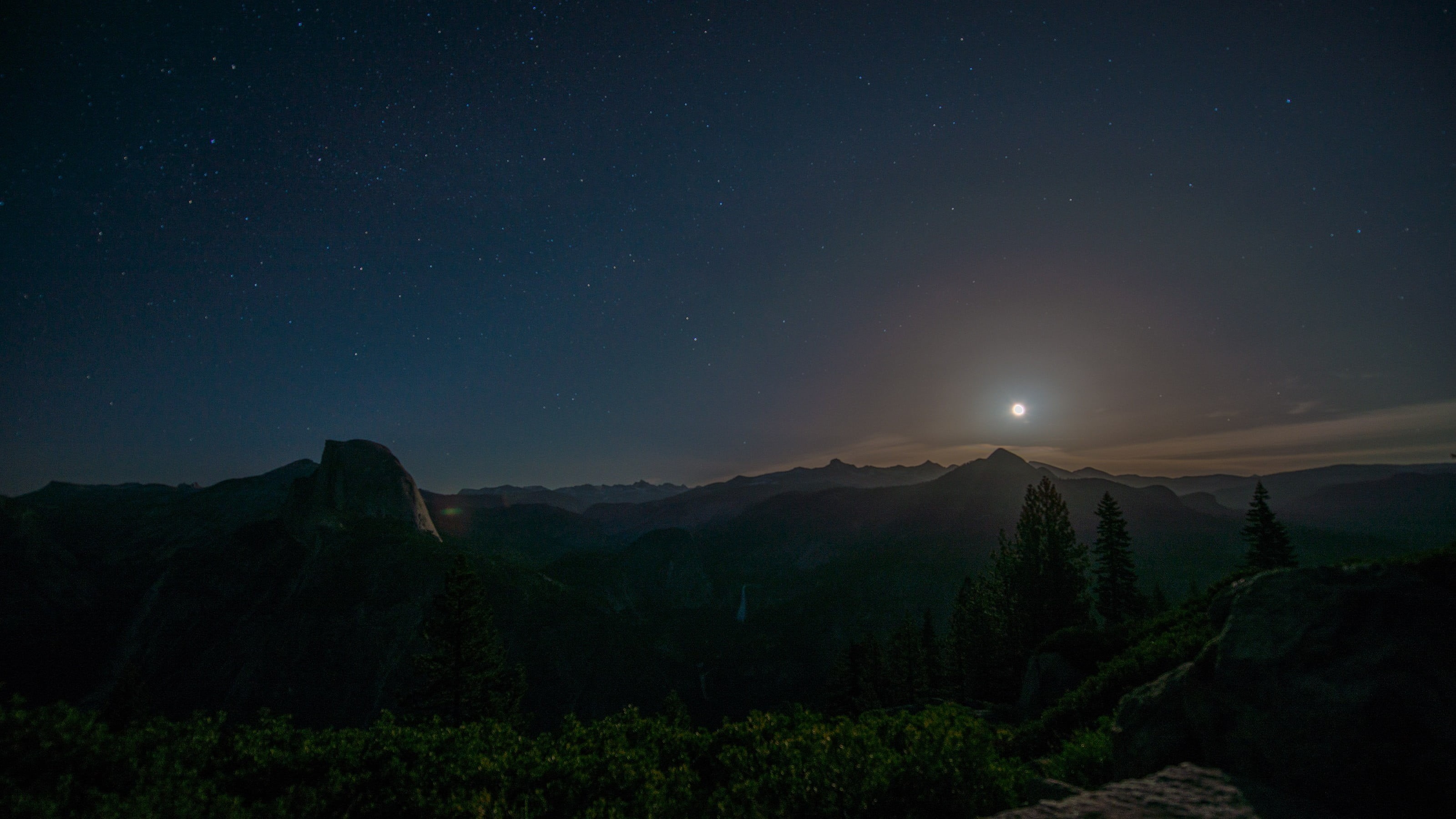 star - space, California, mountain range, no people, astronomy, scenics - nature, landscape, tranquil scene, 2K, mountain, Yosemite National Park, space, HD Wallpaper