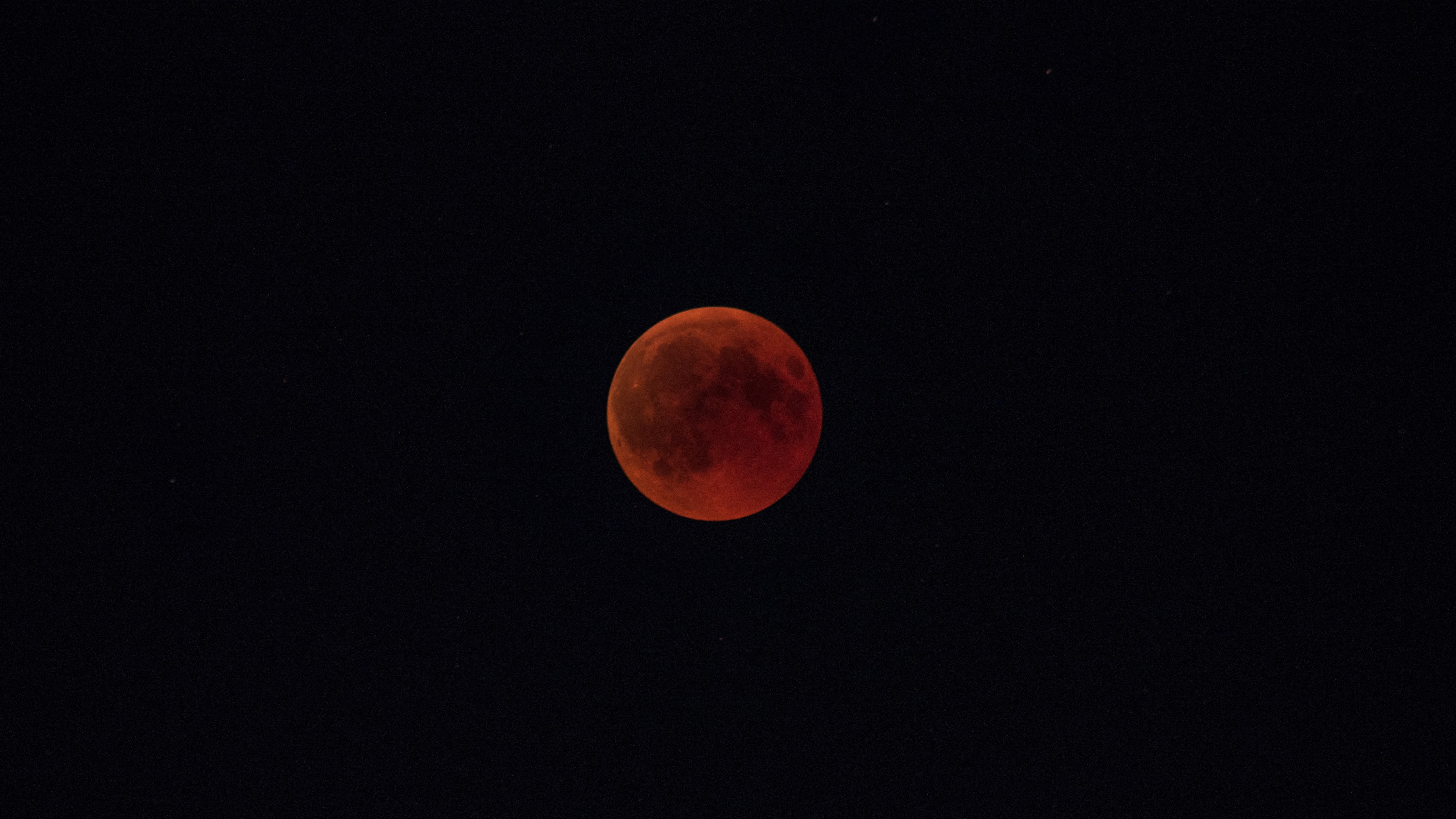 5K, astronomy, celestial event, night, lunar eclipse, astronomical object, sky, space, event, darkness, midnight, red moon, moon, HD Wallpaper