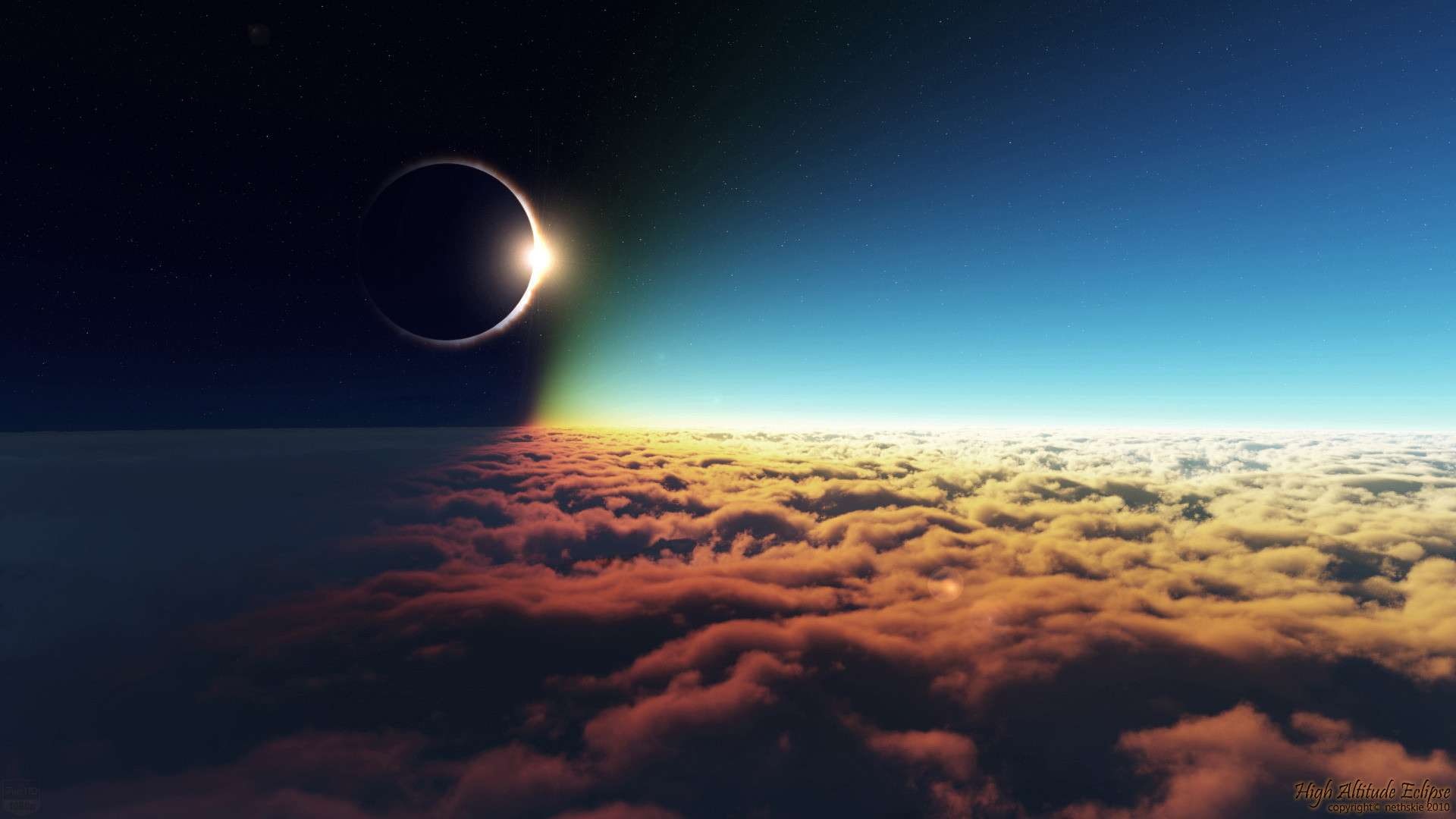 hd, shade, sun, clouds, solar, eclipse, solar eclipse, total, moon, space, 1080P, darkness, HD Wallpaper