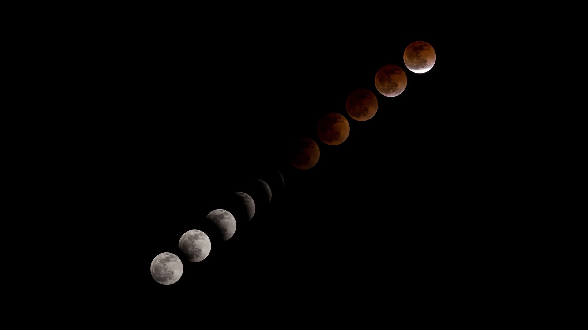 space, moon, black, blood, eclipse, 1080P, hd, HD Wallpaper