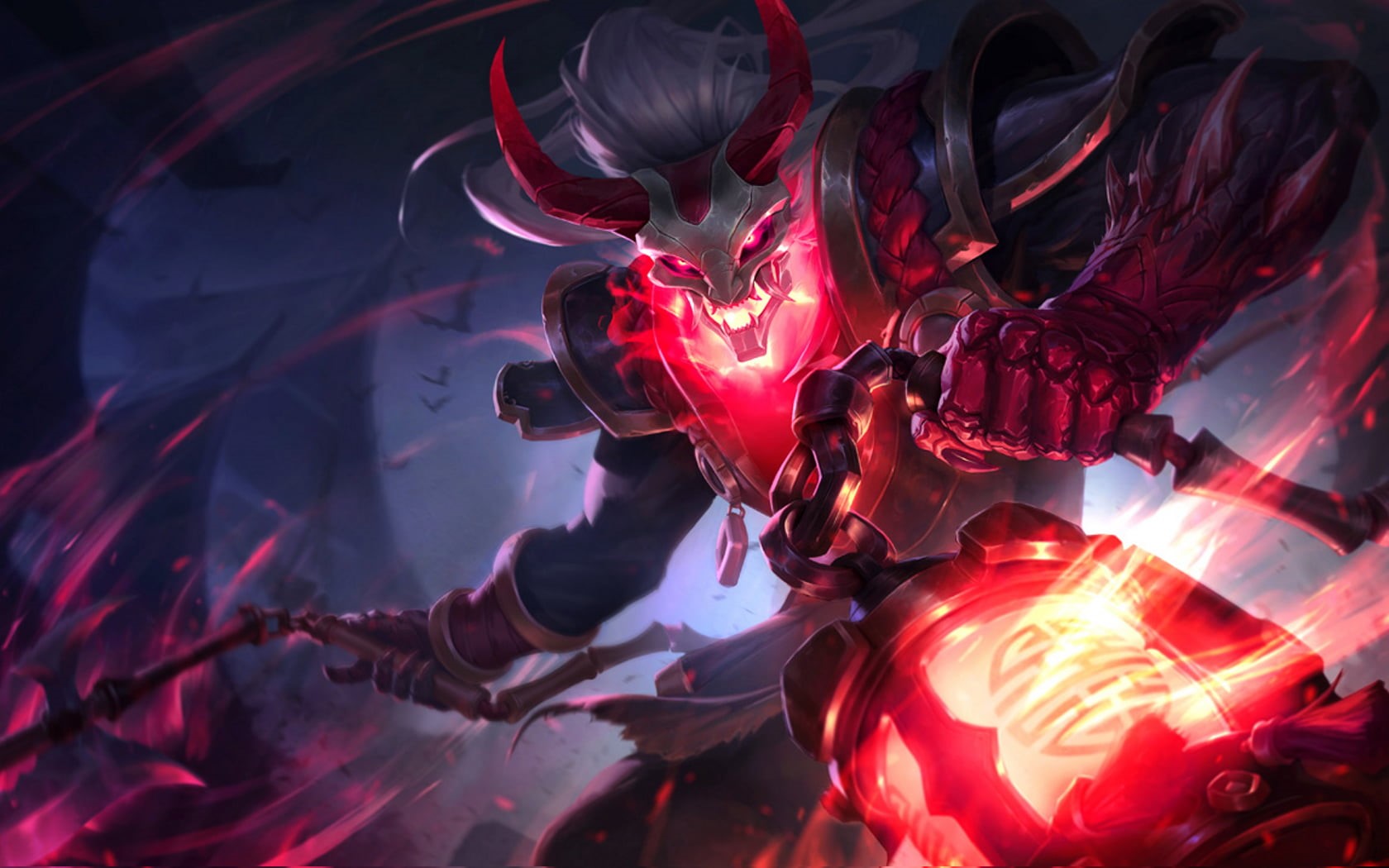 full frame, animal themes, art, digitally Generated Image, League of Legends, shiny, red, energy, vibrant Color, black Color, illuminated, moon, underwater, HD Wallpaper