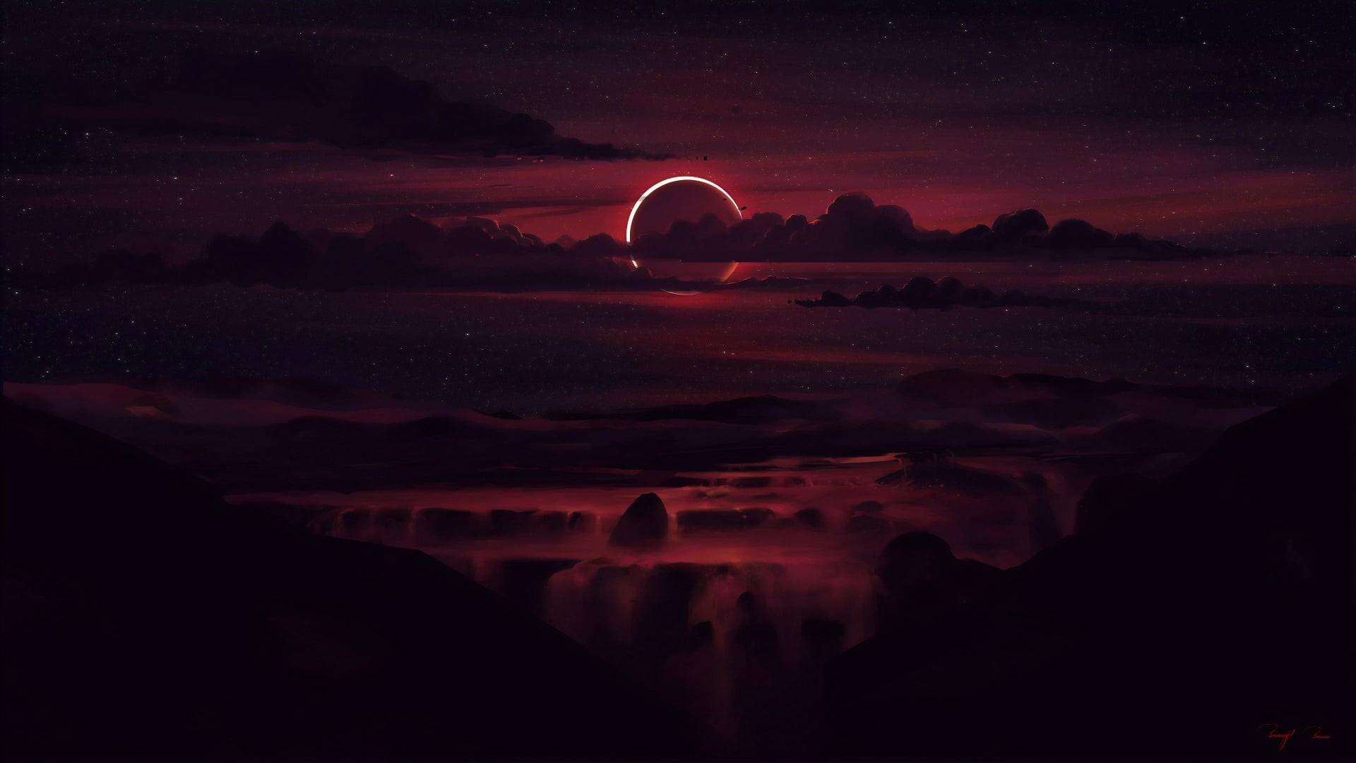 1080P, solar eclipse, artwork, HD Wallpaper