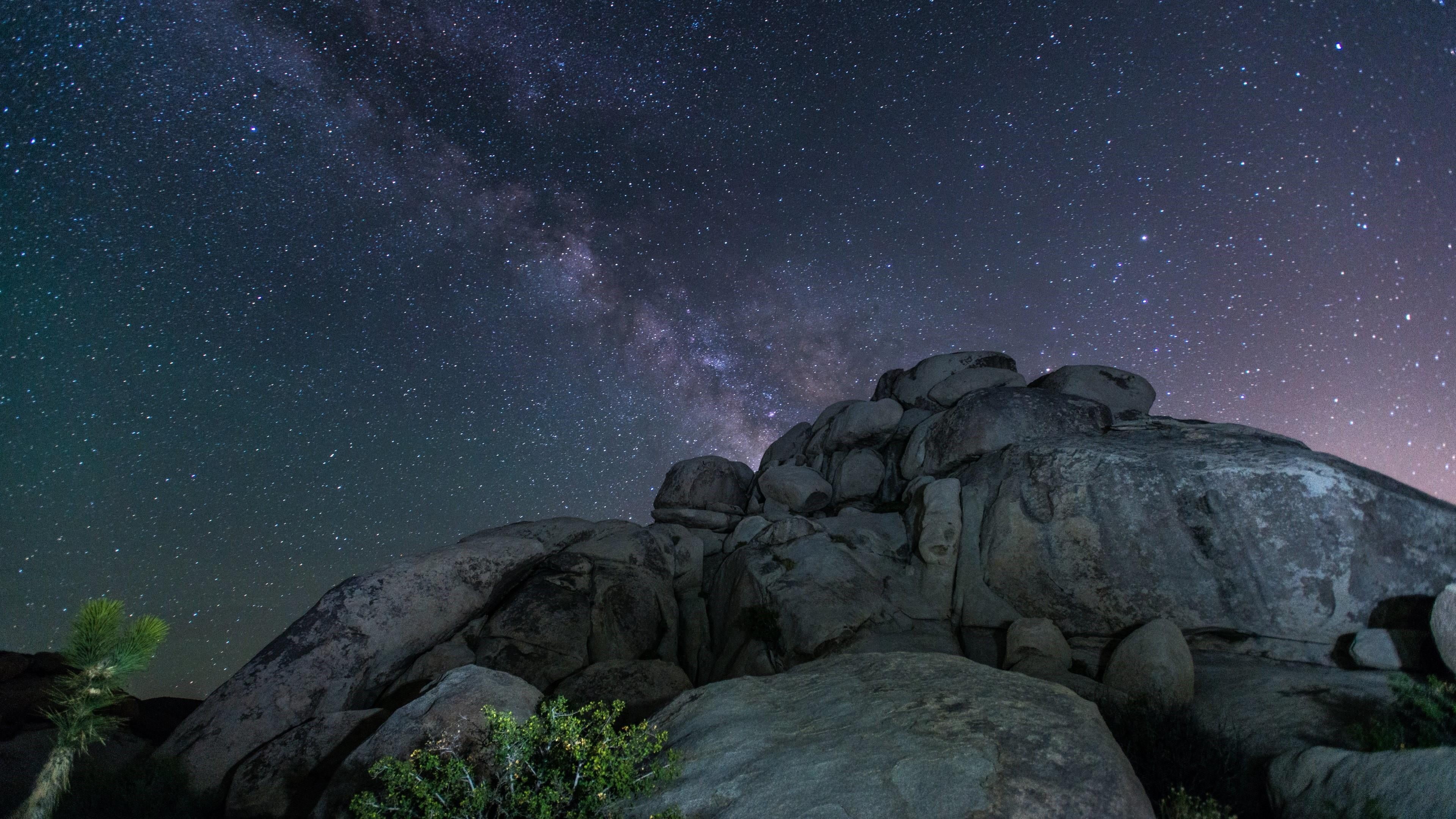 star, infinity, lactea, night, rock - object, milky way, rock formation, no people, rocks, star field, solid, sky, stars, space, astronomy, 4K, nature, HD Wallpaper