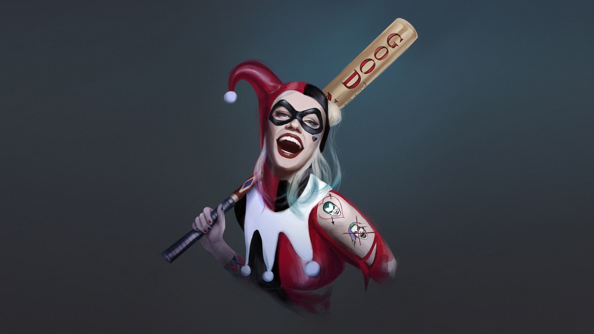 1080P, Márcia Oliveira, DC Comics, Old School, by Marcia Oliveira, Comic Art, Marcia Oliveira, DC Art, Smile, Art, Bit, Minimalism, Harley Quinn, by M, HD Wallpaper