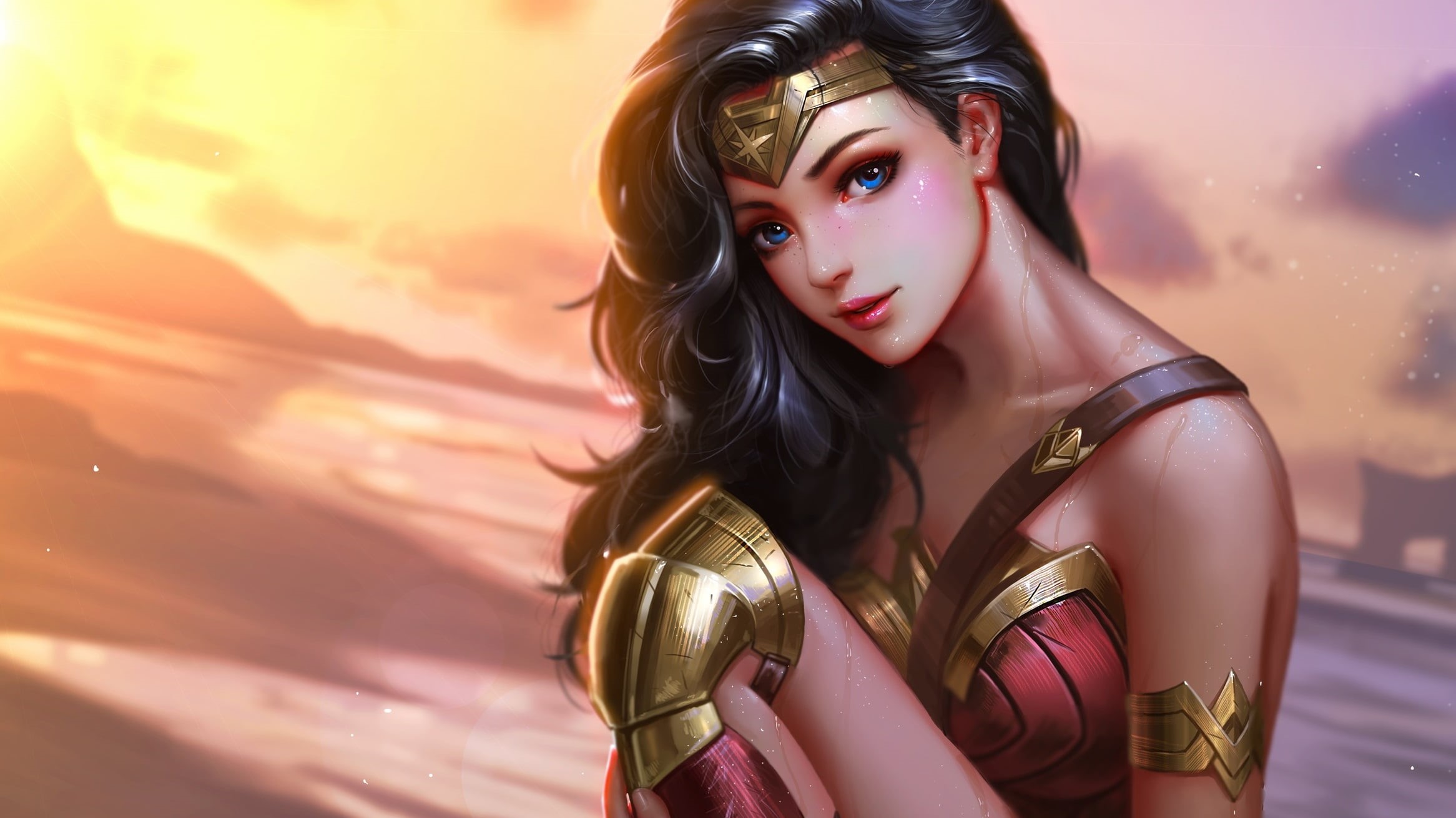 thighs, real people, hairstyle, fashion, movies, 1080P, leisure activity, lifestyles, brunette, Wonder Woman, DC Comics, portrait, young adult, women, HD Wallpaper