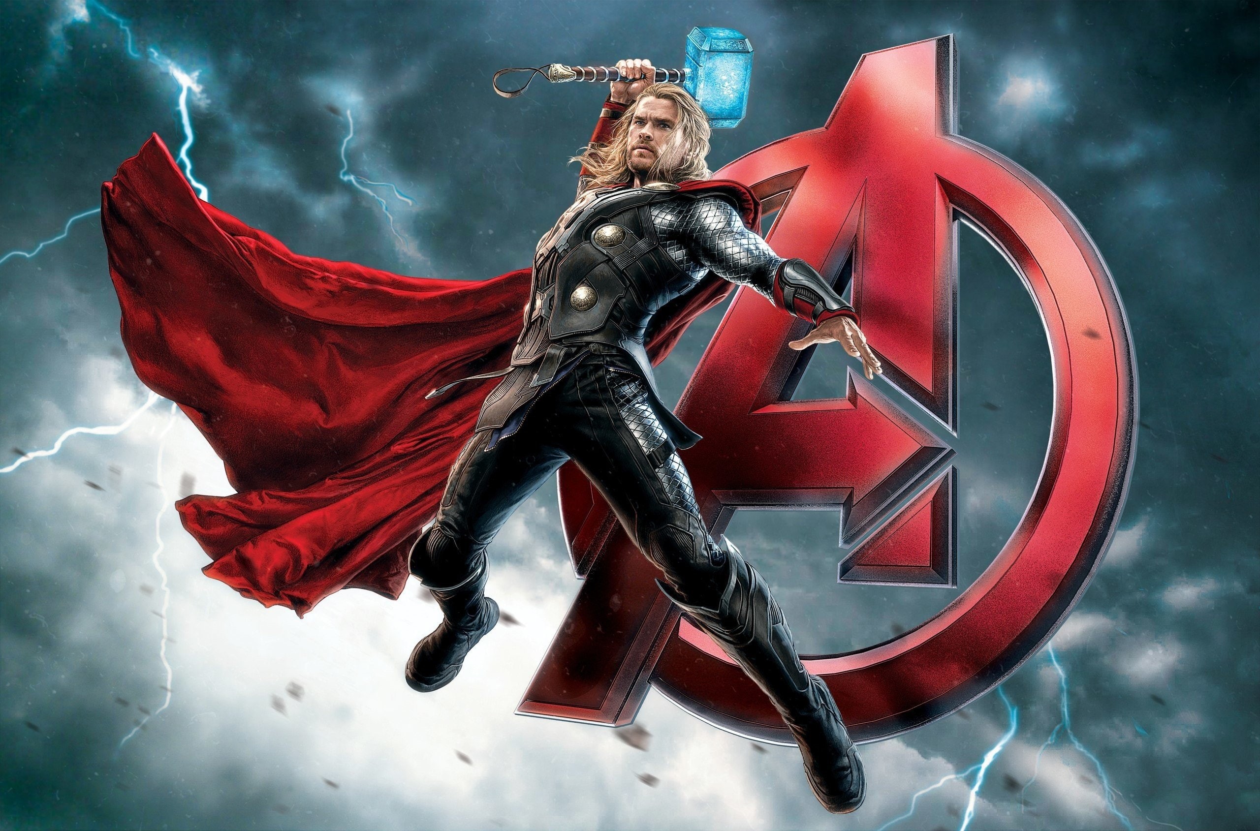 2K, Chris Hemsworth, Mjolnir, Avengers: Age Of Ultron, Lightning, thor, superhero, HD Wallpaper