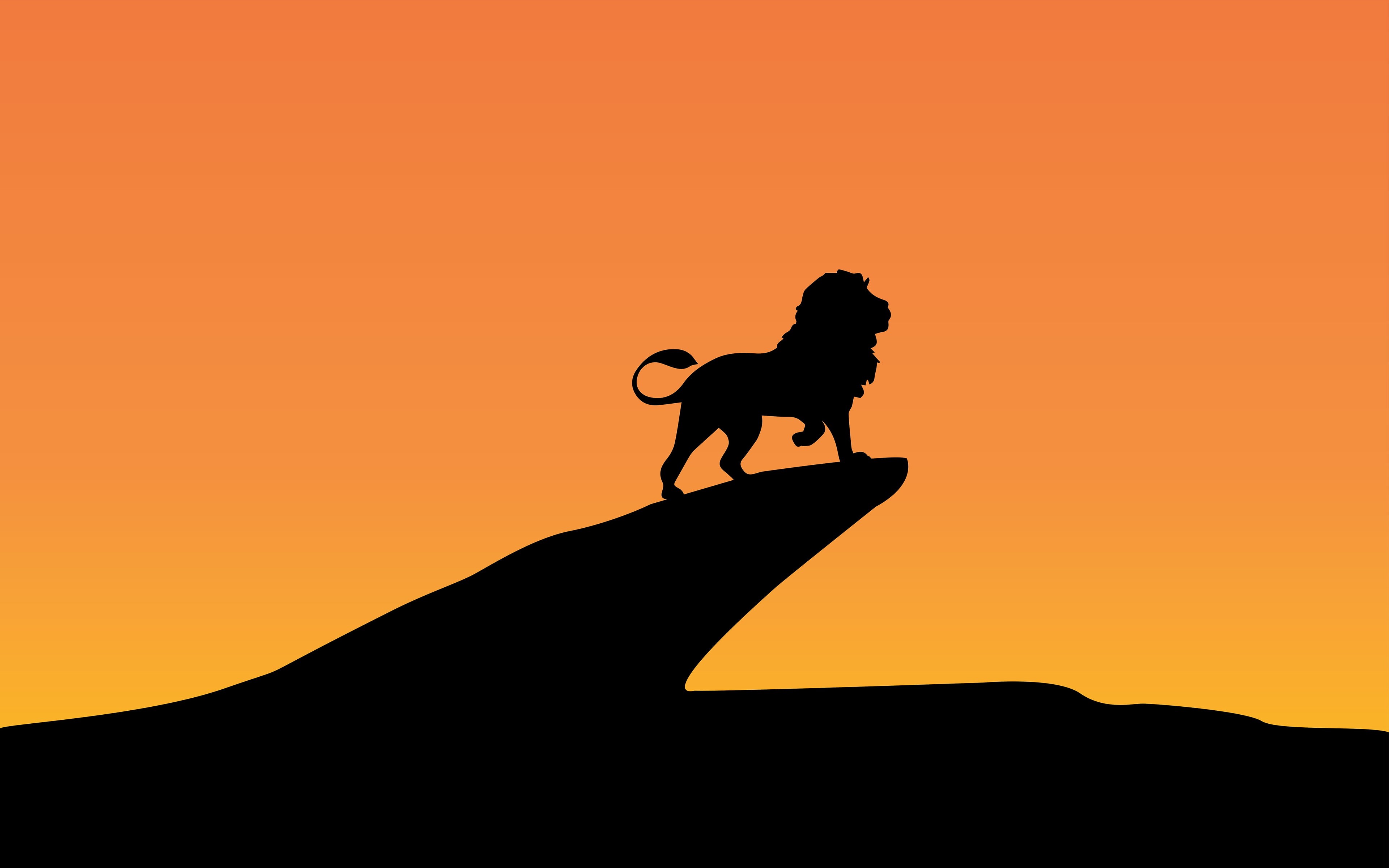k, Minimal, 4K, Silhouette, King, Lion, HD Wallpaper
