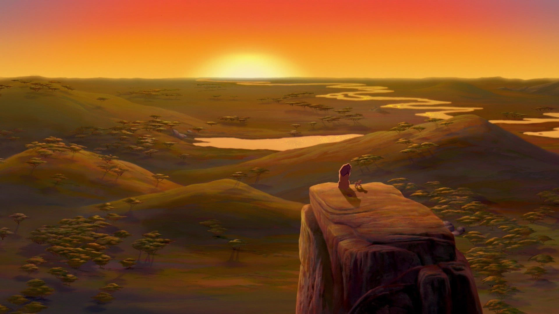 king, landscape, hd, 1080P, the, lion, movies, sunset, HD Wallpaper