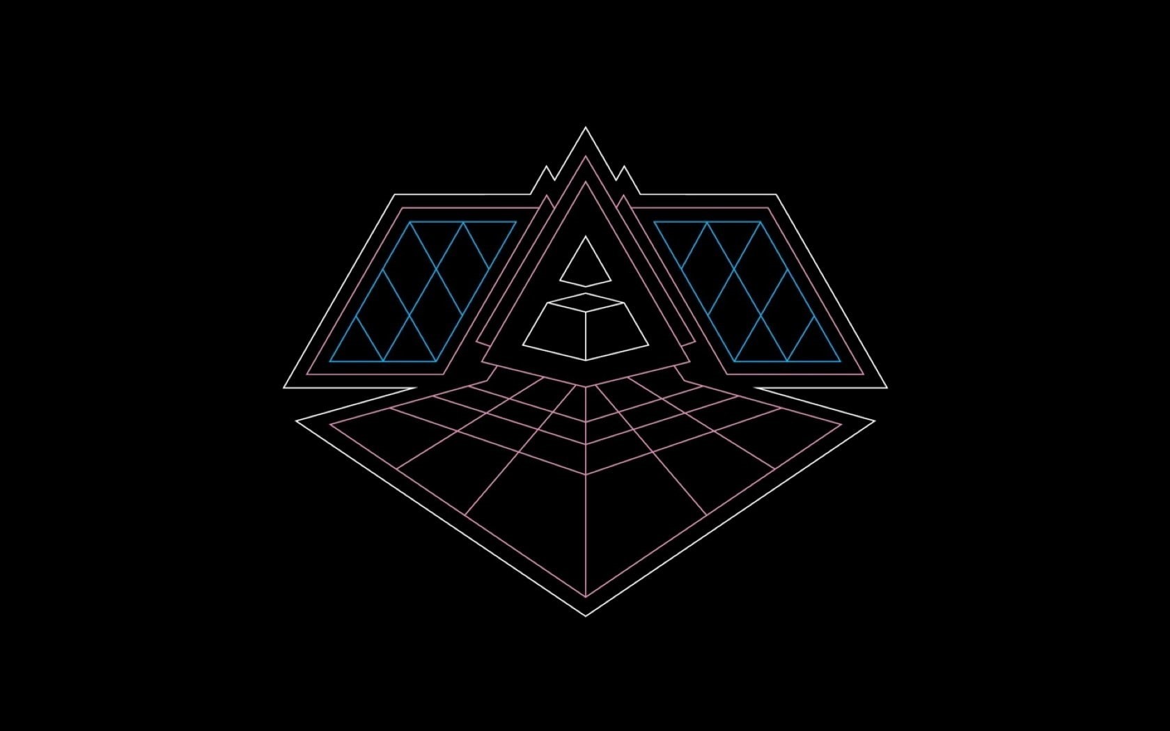720P, pattern, star shape, night, cut out, symmetry, illuminated, communication, black color, triangle shape, indoors, glowing, shape, blue, copy space, HD Wallpaper
