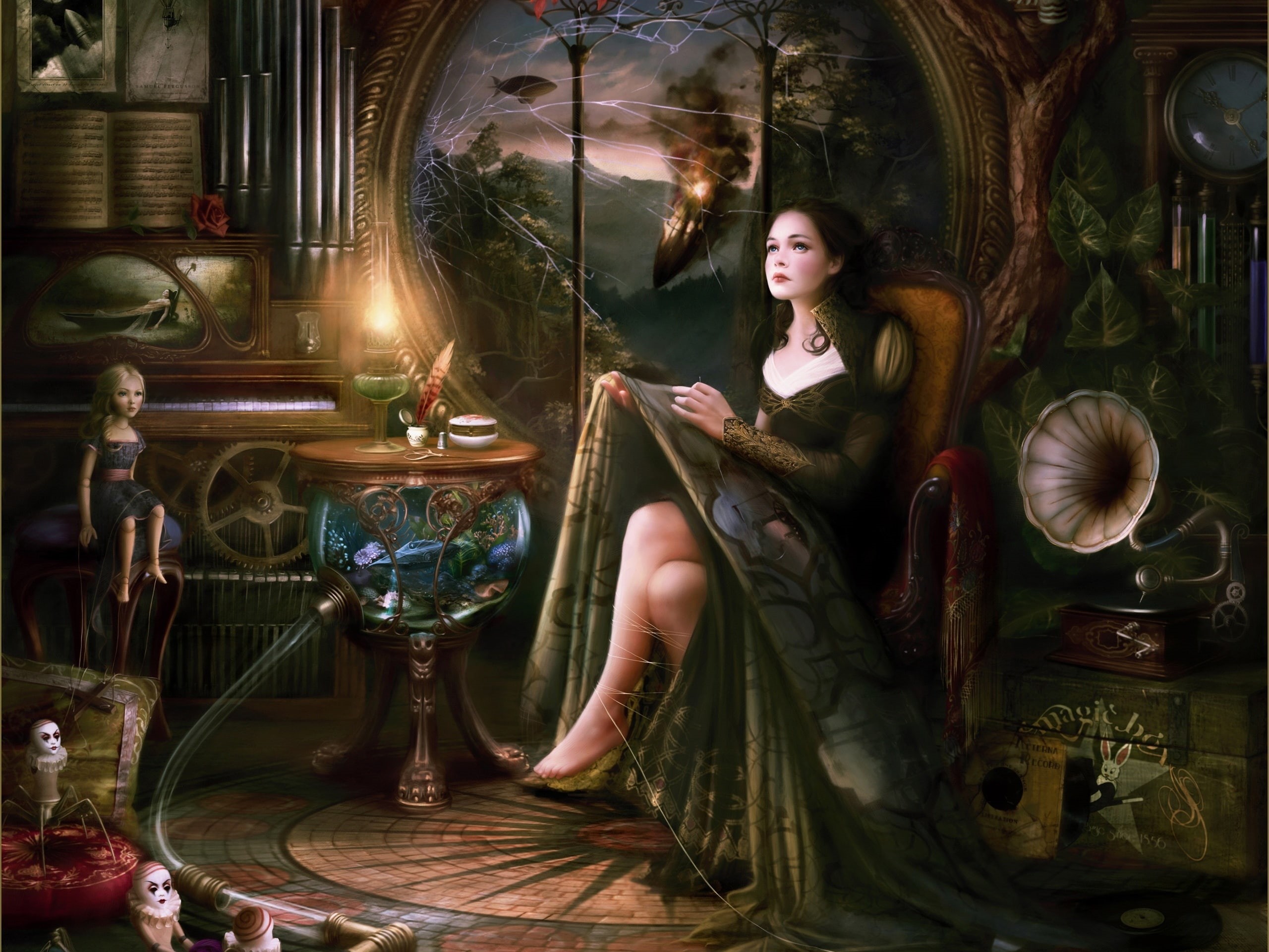 illustration, World, Girl, 2K, Tale, witch, Fairy, Beautiful, HD Wallpaper