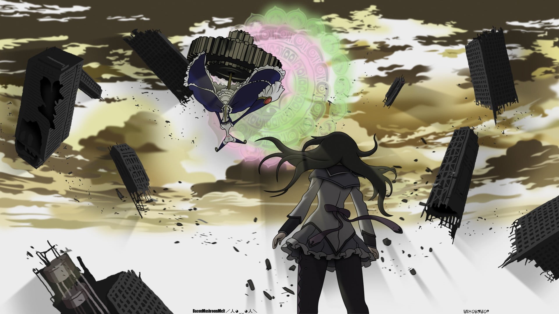 representation, high angle view, still life, 1080P, indoors, brush, white background, Mahou Shoujo Madoka Magica, animated, human representation, messy, HD Wallpaper