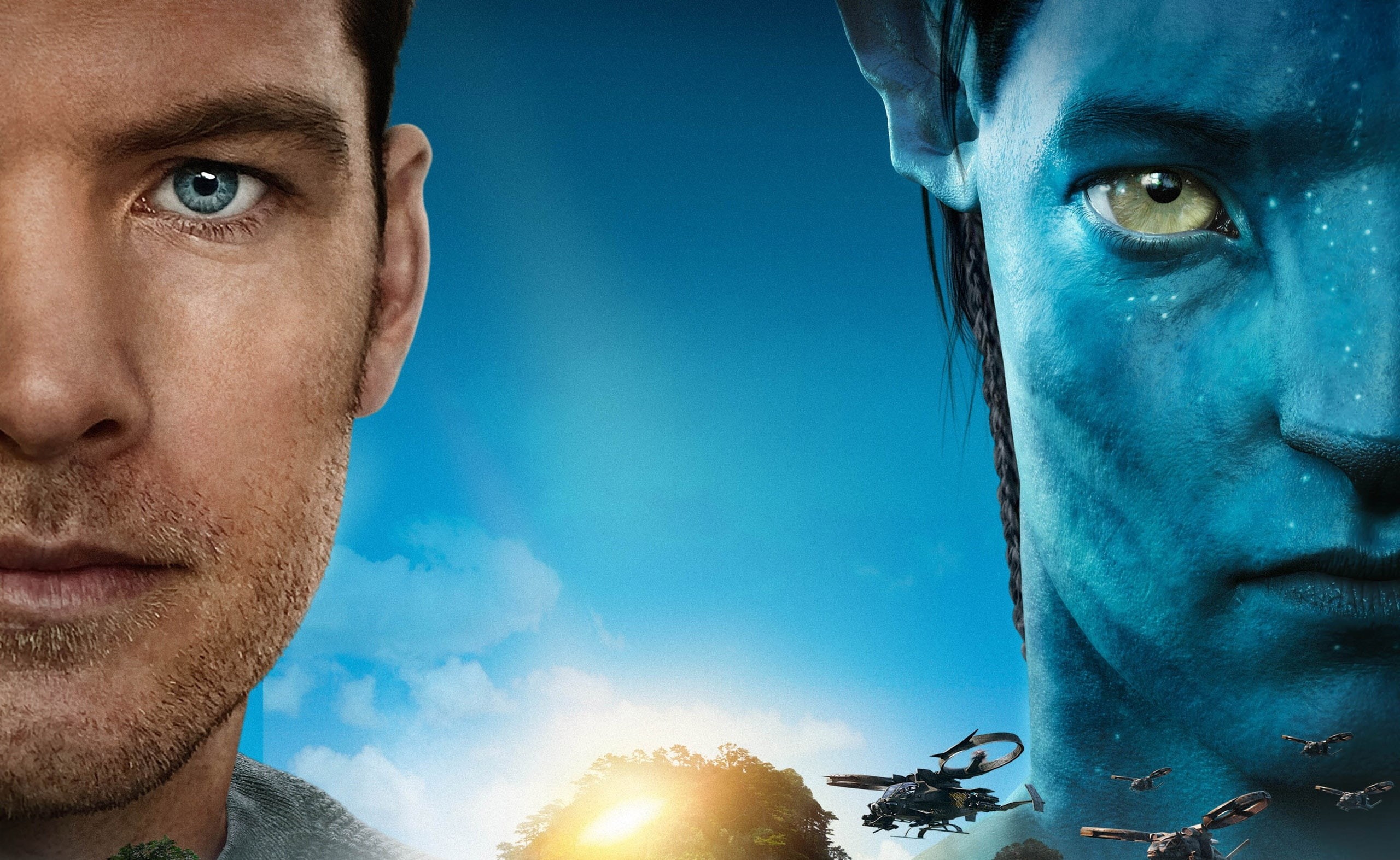 poster, close-up, blue, mid adult men, Sully, men, headshot, 2K, looking, Avatar, mid adult, Jake, body part, human body part, young adult, looking at camera, HD Wallpaper