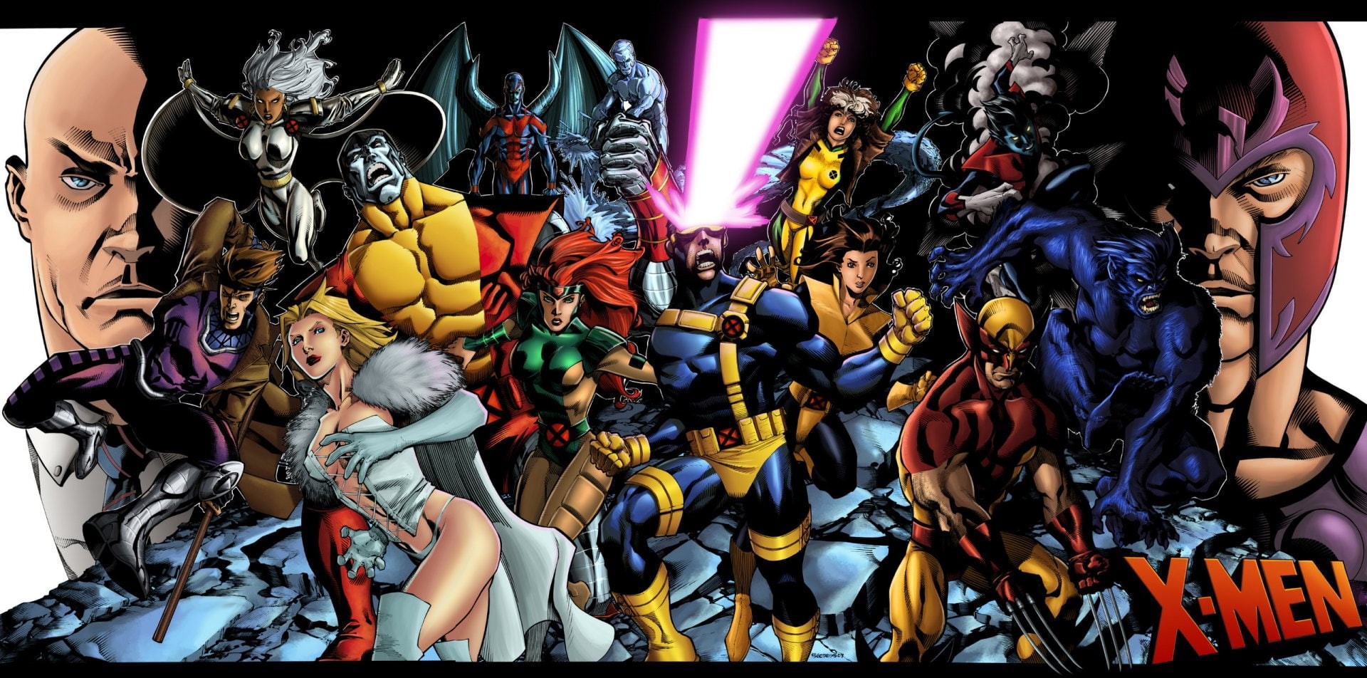 Magneto (Marvel Comics), Wolverine, 1080P, Emma Frost, Beast (Marvel Comics), Kitty Pride, Colossus, Comics, Jean Gray, Archangel (Marvel Comics), Rogue (Marvel Comics), HD Wallpaper