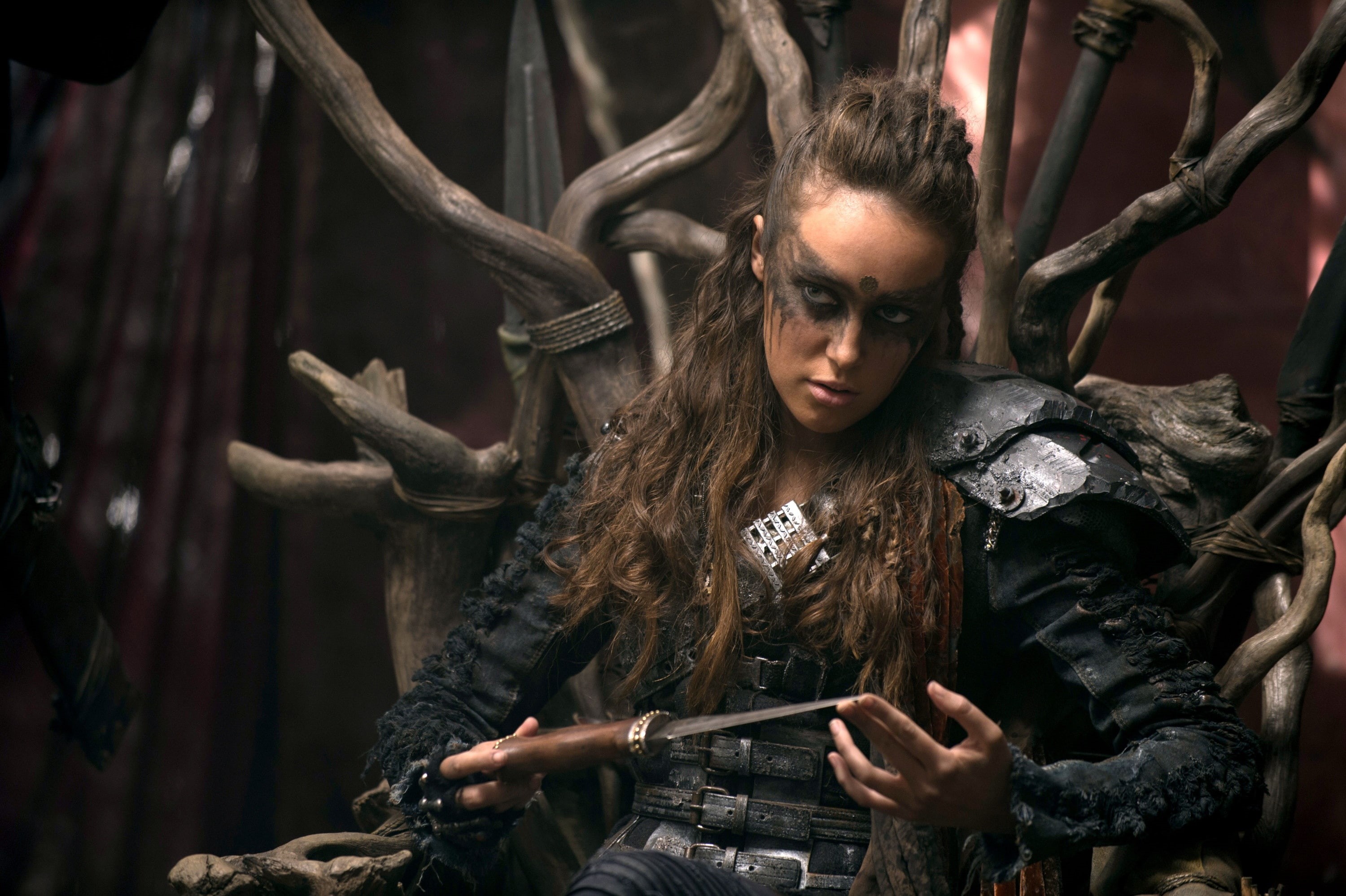 2K, knife, series, alycia-debnam-carey, makeup, heda, the-100, lexa, HD Wallpaper