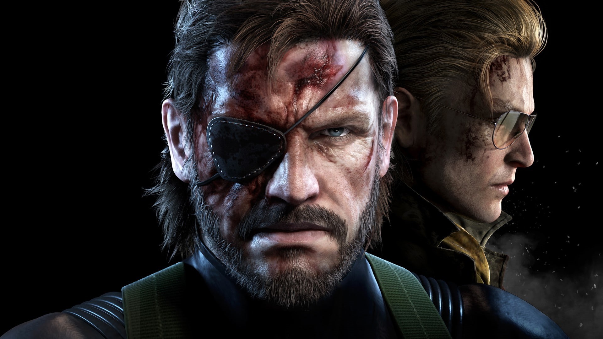 serious, headshot, indoors, close-up, portrait, Metal Gear, human face, black background, Metal Gear Solid, front view, 1080P, men, males, mid adult men, HD Wallpaper