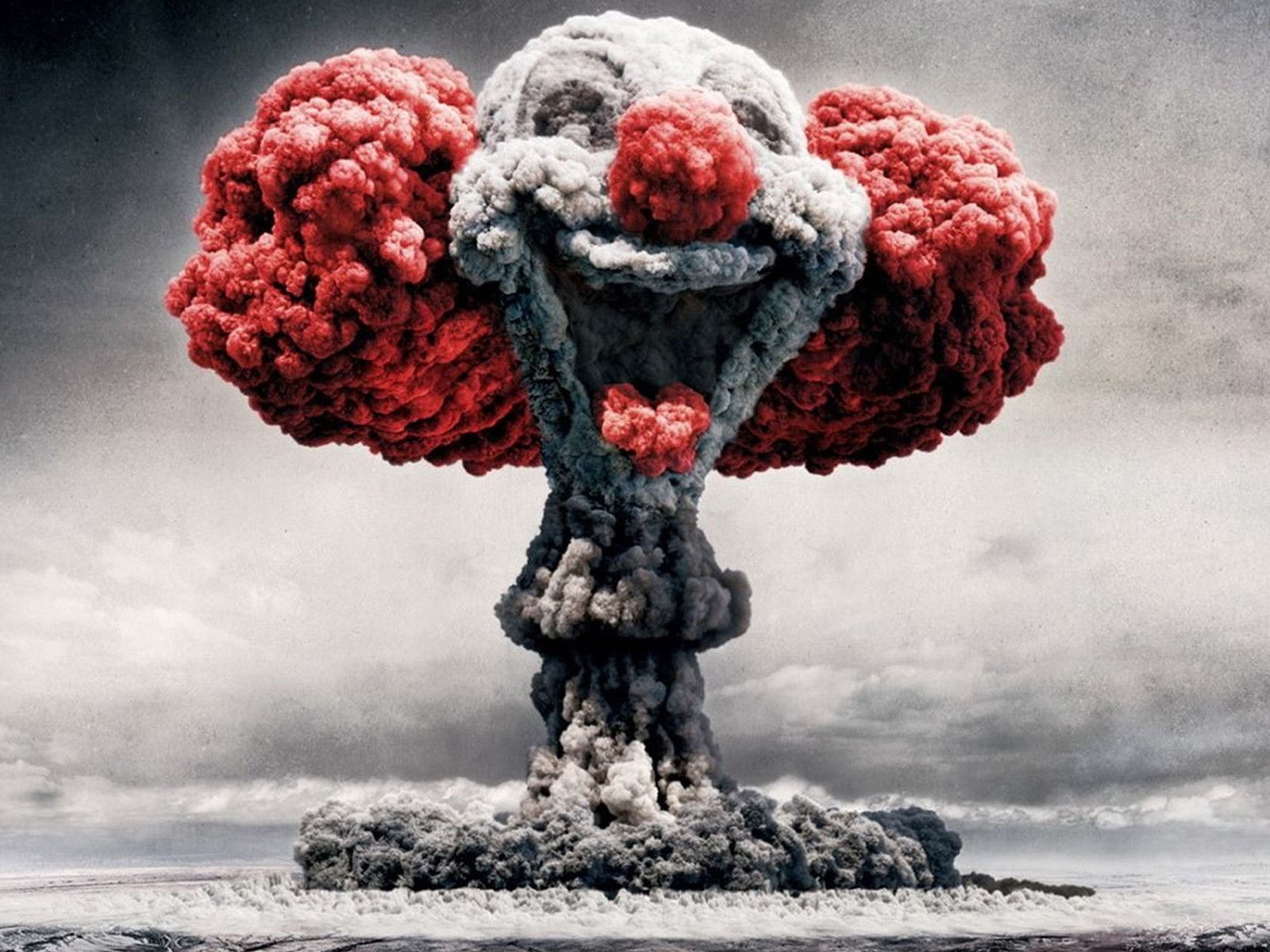 creativity, nature, no people, day, water, sea, red, flower, solid, outdoors, grey, motion, Alex, 720P, clowns, close-up, cloud - sky, clown, figure, sky, HD Wallpaper