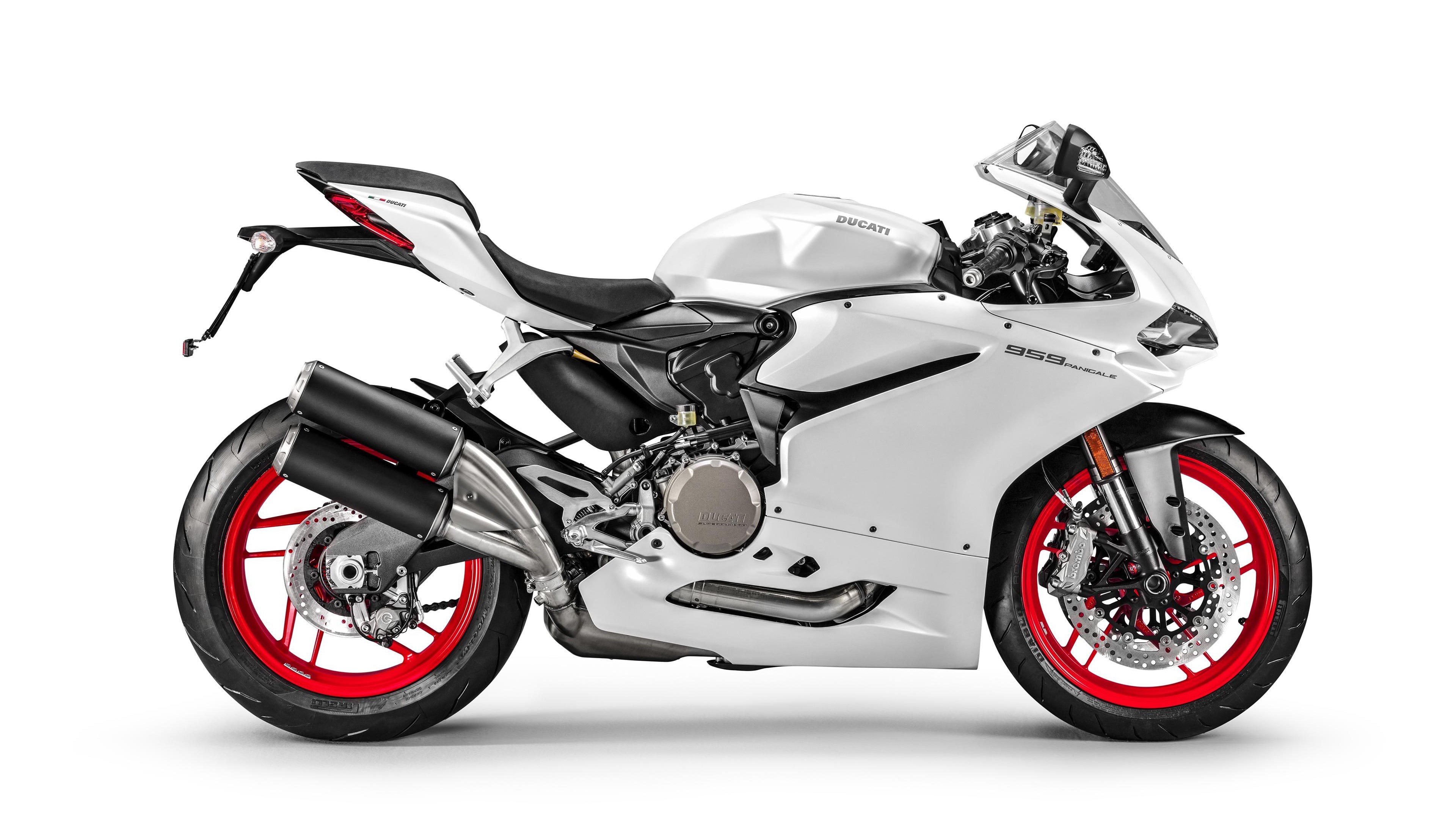 Ducati, headwear, motorcycle racing, wheel, side view, k, sport, silver colored, chrome, white background, cut out, land vehicle, metal, mode of transportation, HD Wallpaper