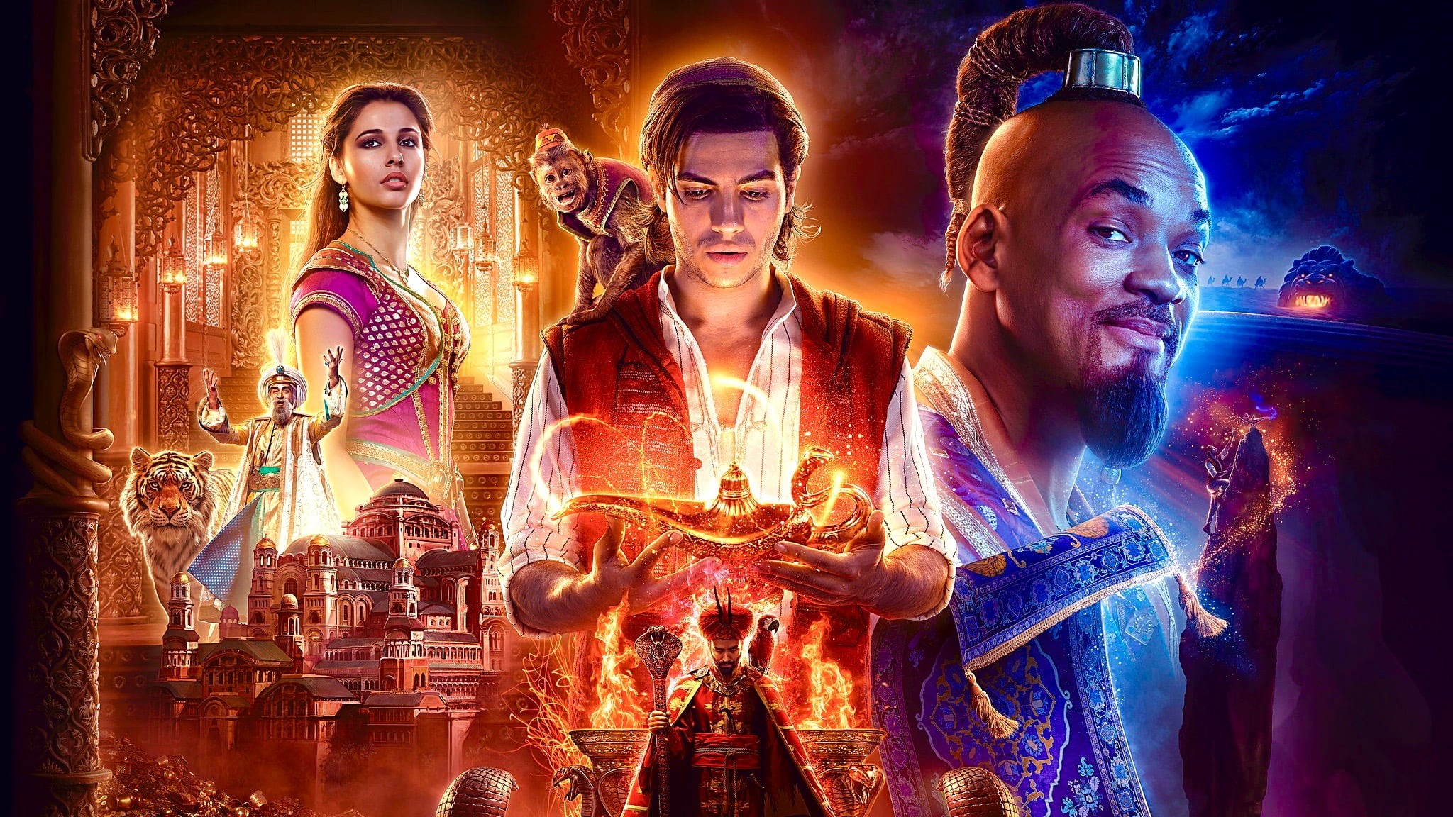 Movie, Aladdin (2019), 1080P, Will Smith, Naomi Scott, Mena Massoud, HD Wallpaper