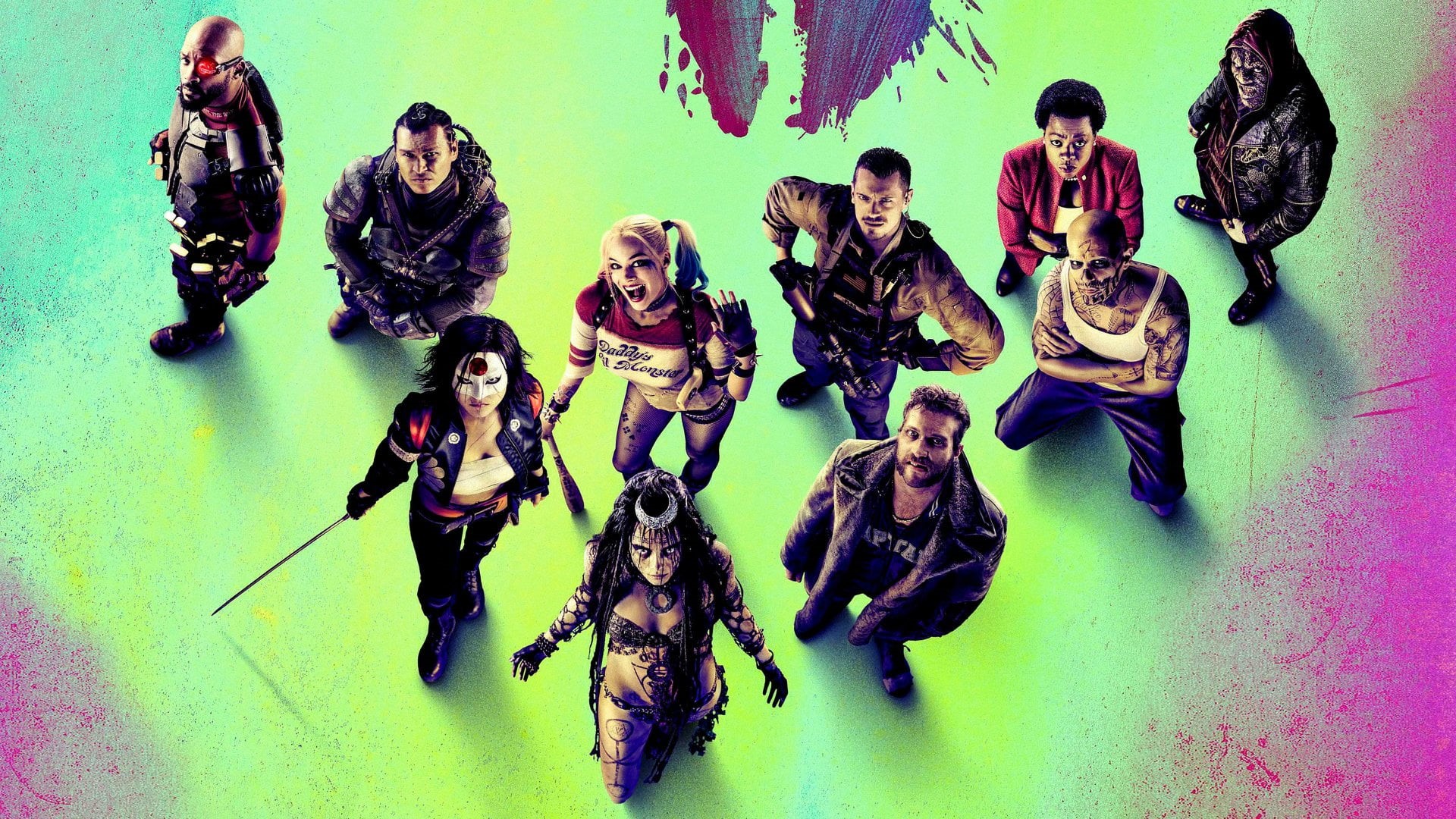 Rick Flag, togetherness, Jay Hernandez, El Diablo, Adam Beach, Amanda Waller, primate, human representation, Harley Quinn, Karen Fukuhara, Enchantress (DC Comics), HD Wallpaper