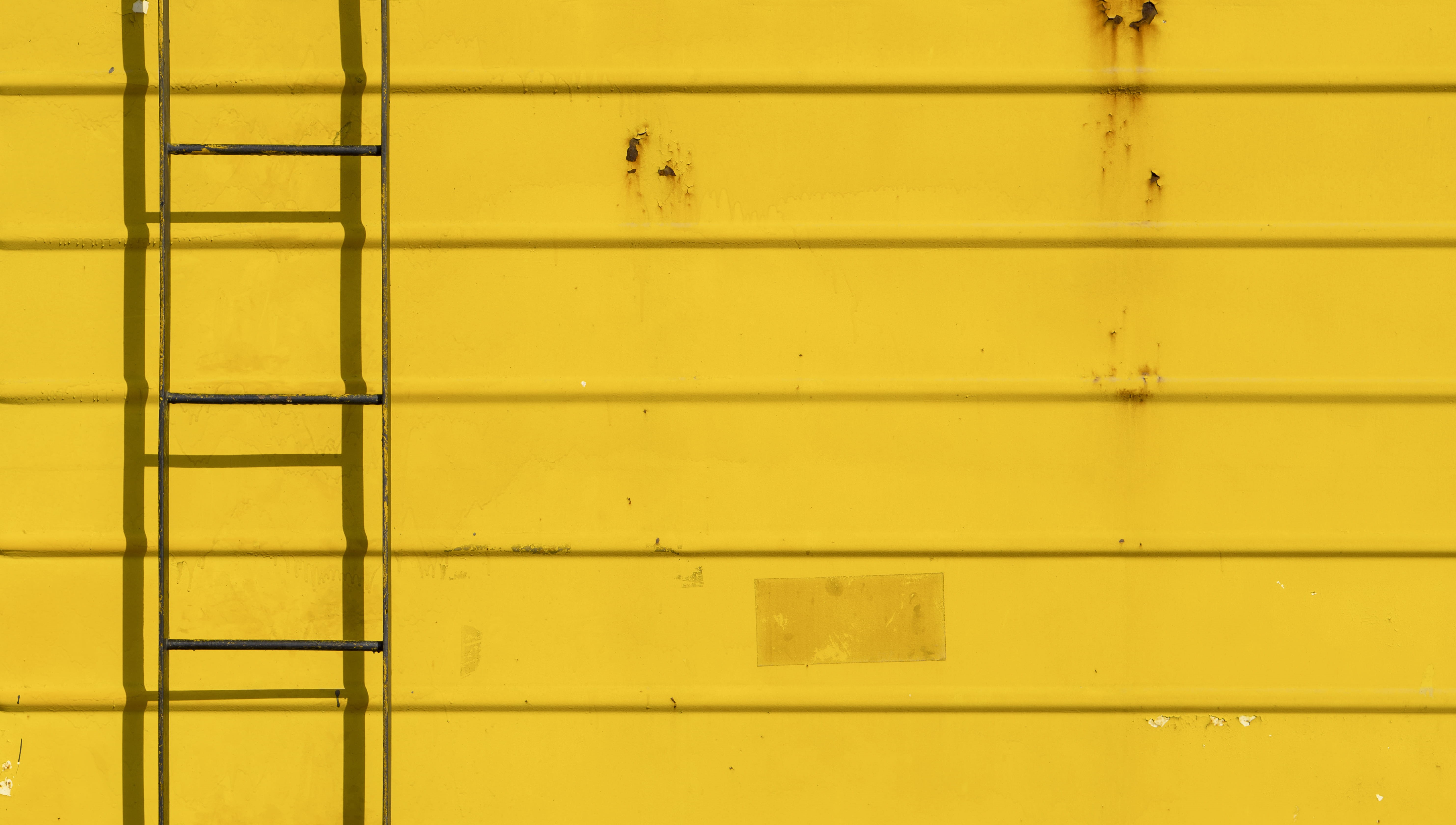 wood - material, wall - building feature, window, architecture, ladder, day, in a row, striped, wall, close-up, yellow, built structure, black, backgrounds, HD Wallpaper