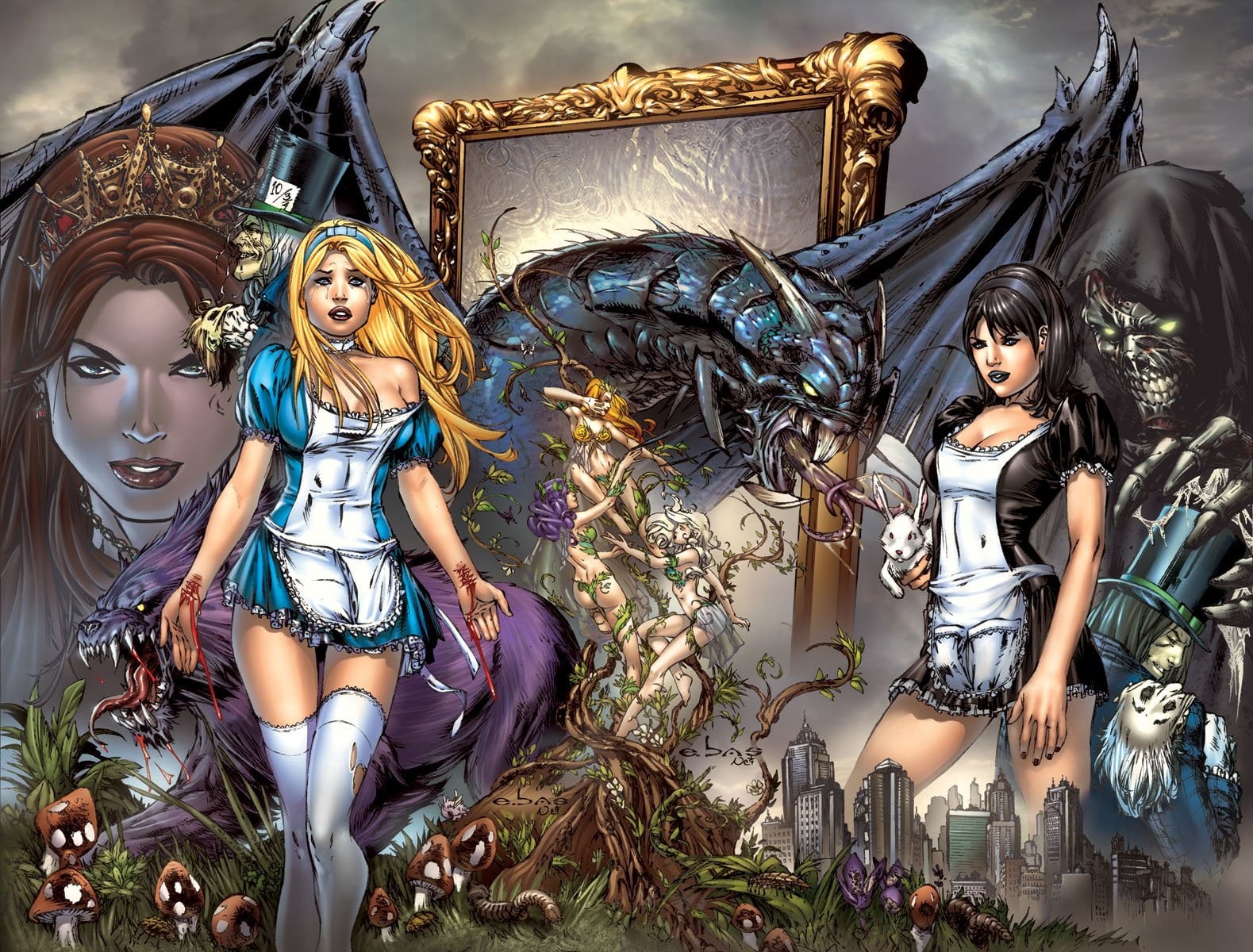 indoors, Grimm Fairy Tales: Alice in Wonderland, religion, no people, festival, mannequin, doll, sculpture, male likeness, hairstyle, representation, HD Wallpaper