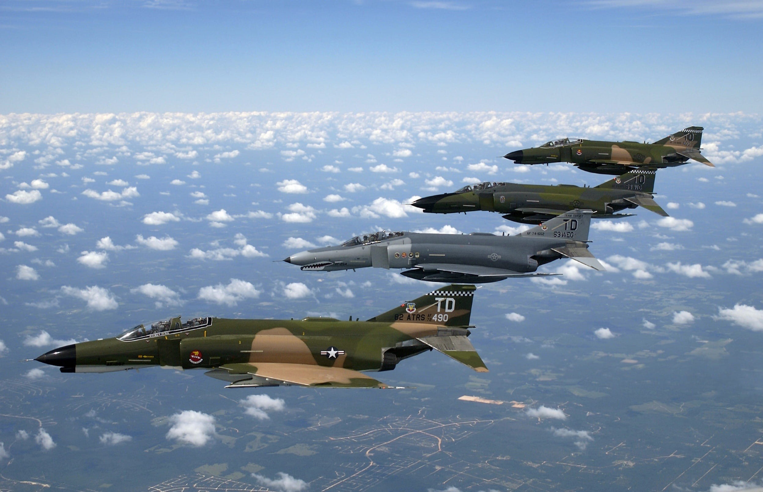 military, motion, aerospace industry, aviation, fighter, four, navy, army, fly, f 4e, jets, 1997, Air Force, defense, transportation, above, mid, war, Fighter Jet, HD Wallpaper