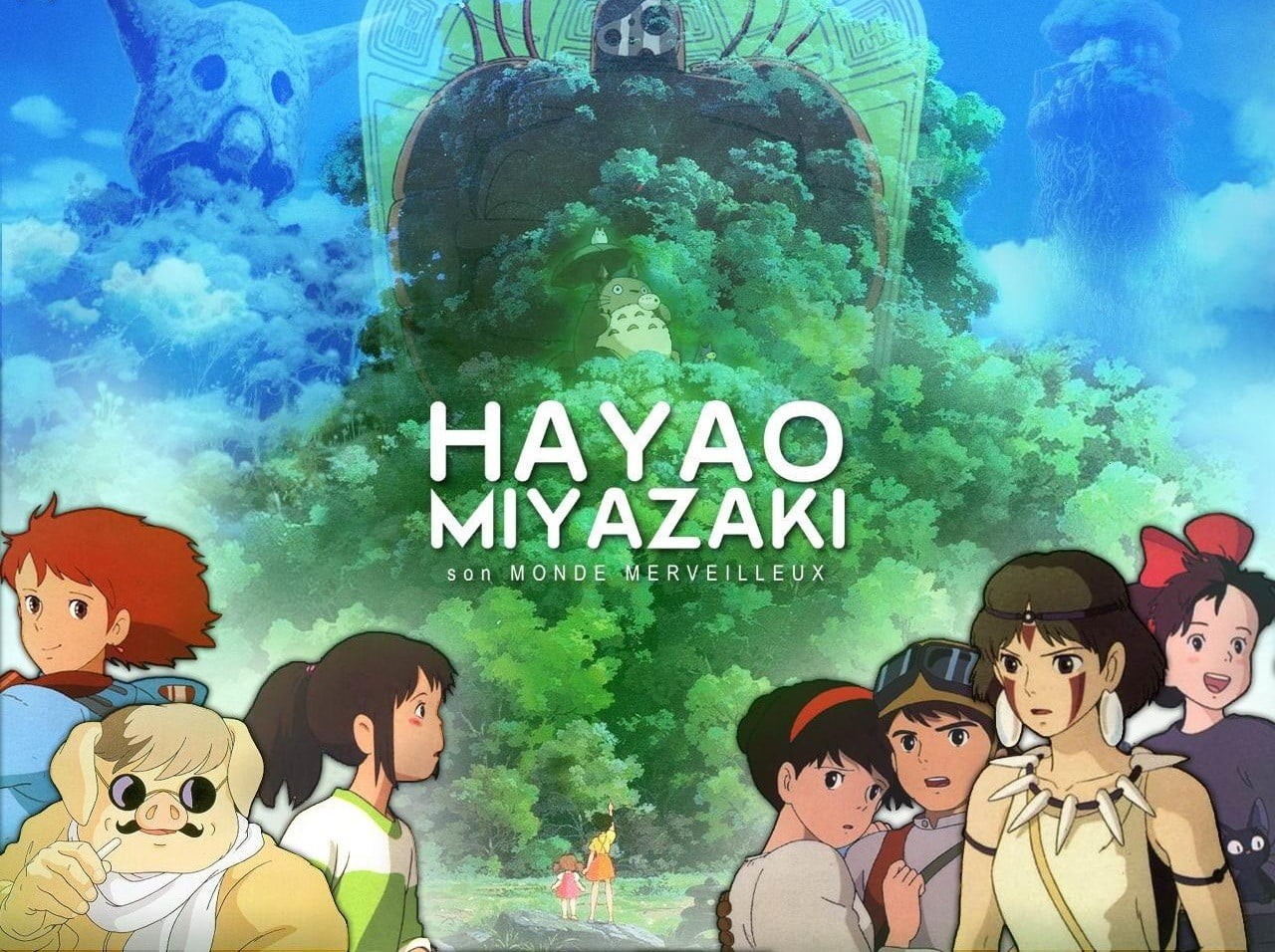 anime, sky, group of people, Studio Ghibli, men, hayao, lifestyles, 720P, childhood, child, representation, poster, stuffed toy, nature, outdoors, text, HD Wallpaper