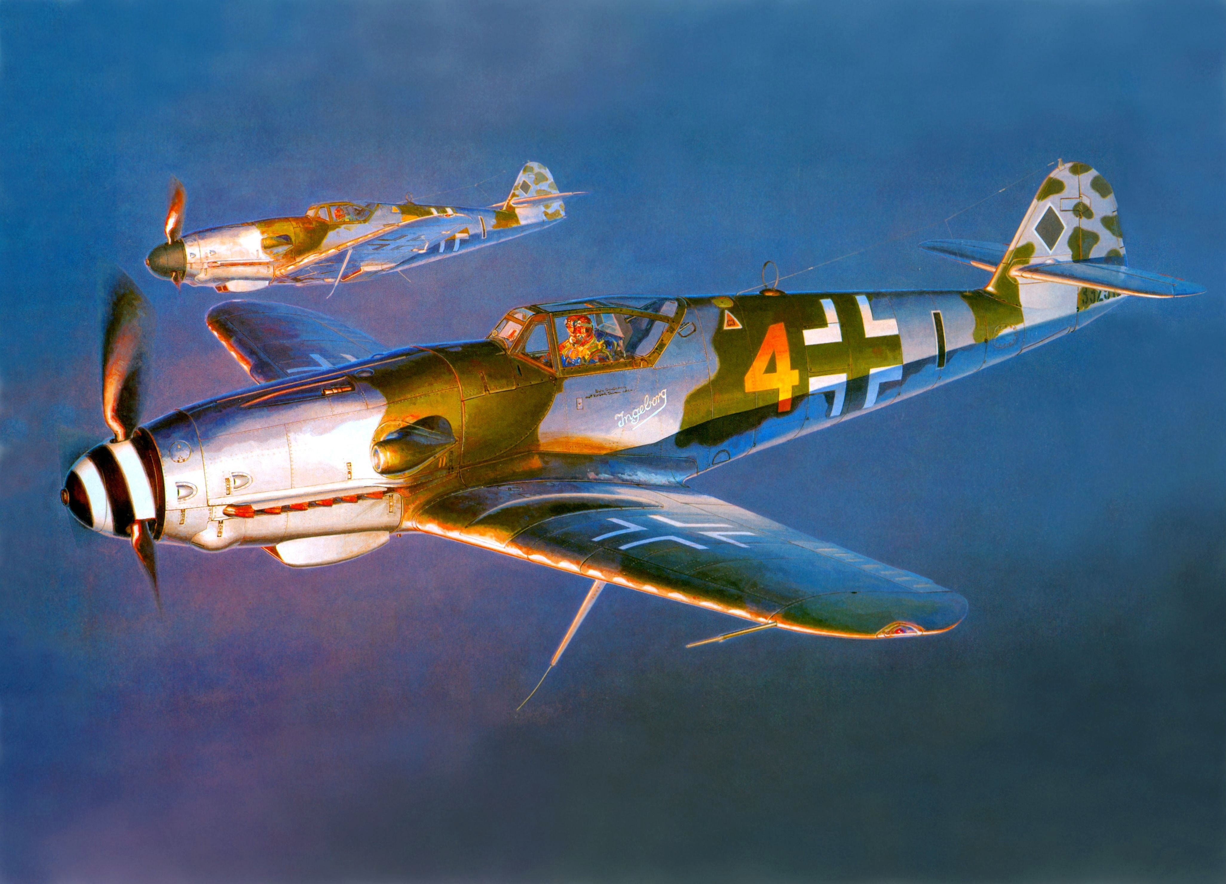 motion, plane, airplane, military, mode of transportation, flying, nature, Messerschmitt Bf-109, airshow, World War II, antique, sky, transportation, aircraft, HD Wallpaper
