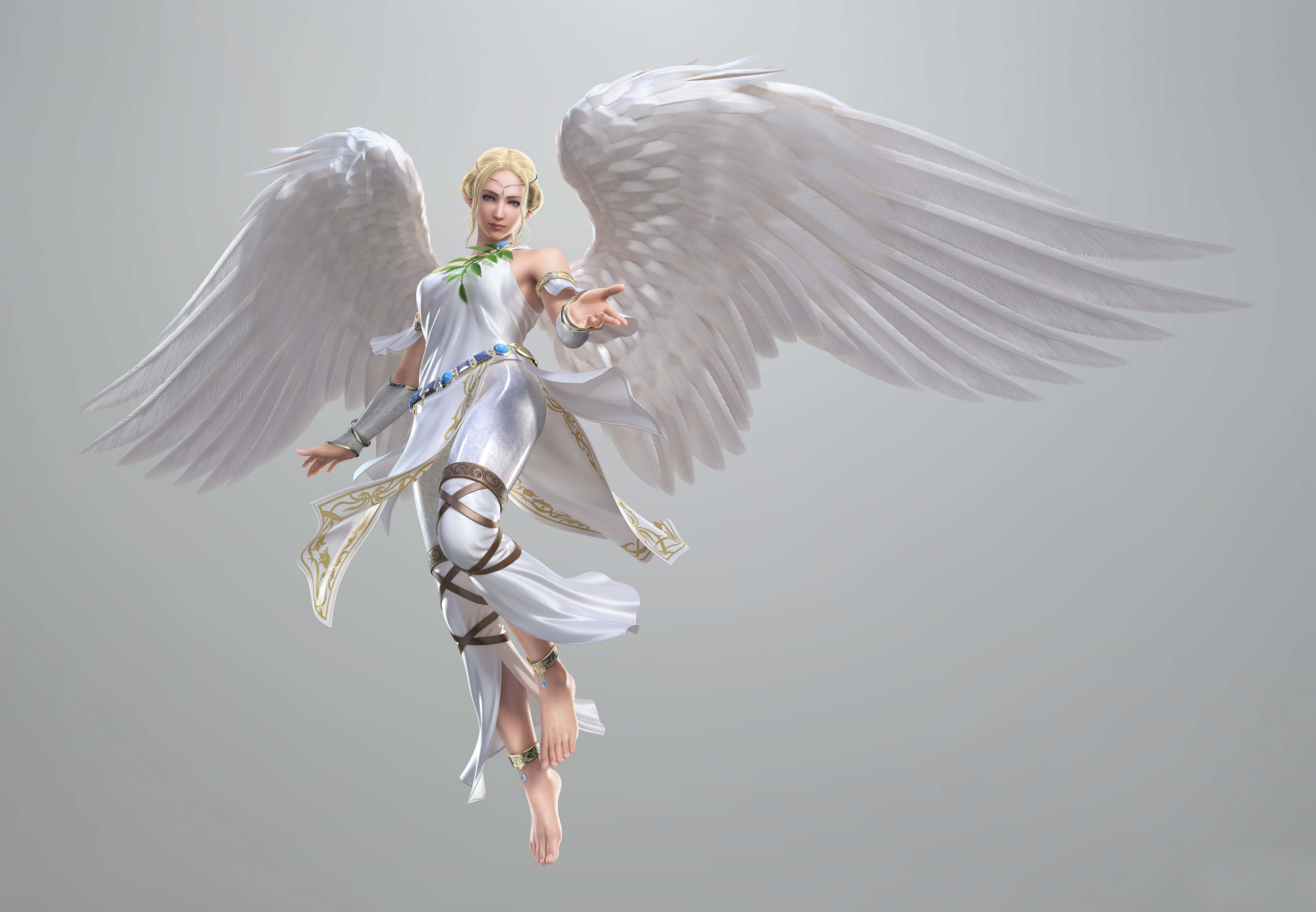 angel, animal wildlife, animals in the wild, costume wing, vertebrate, female, seagull, flying, gray, video games, animal, motion, one animal, spread wings, HD Wallpaper