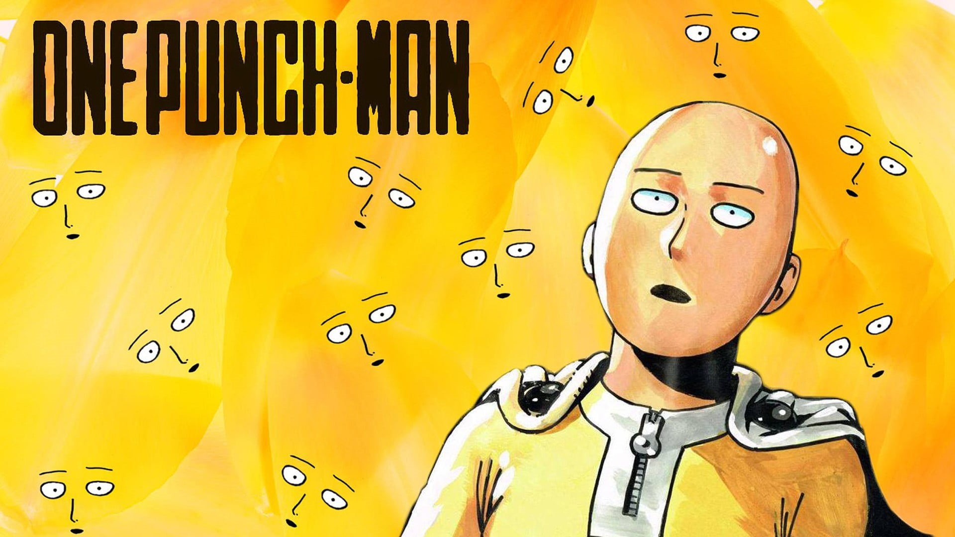 men, anime, 1080P, yellow, people, punch, art and craft, one, manga, studio shot, vibrant color, full frame, lifestyles, creativity, Saitama, close-up, HD Wallpaper